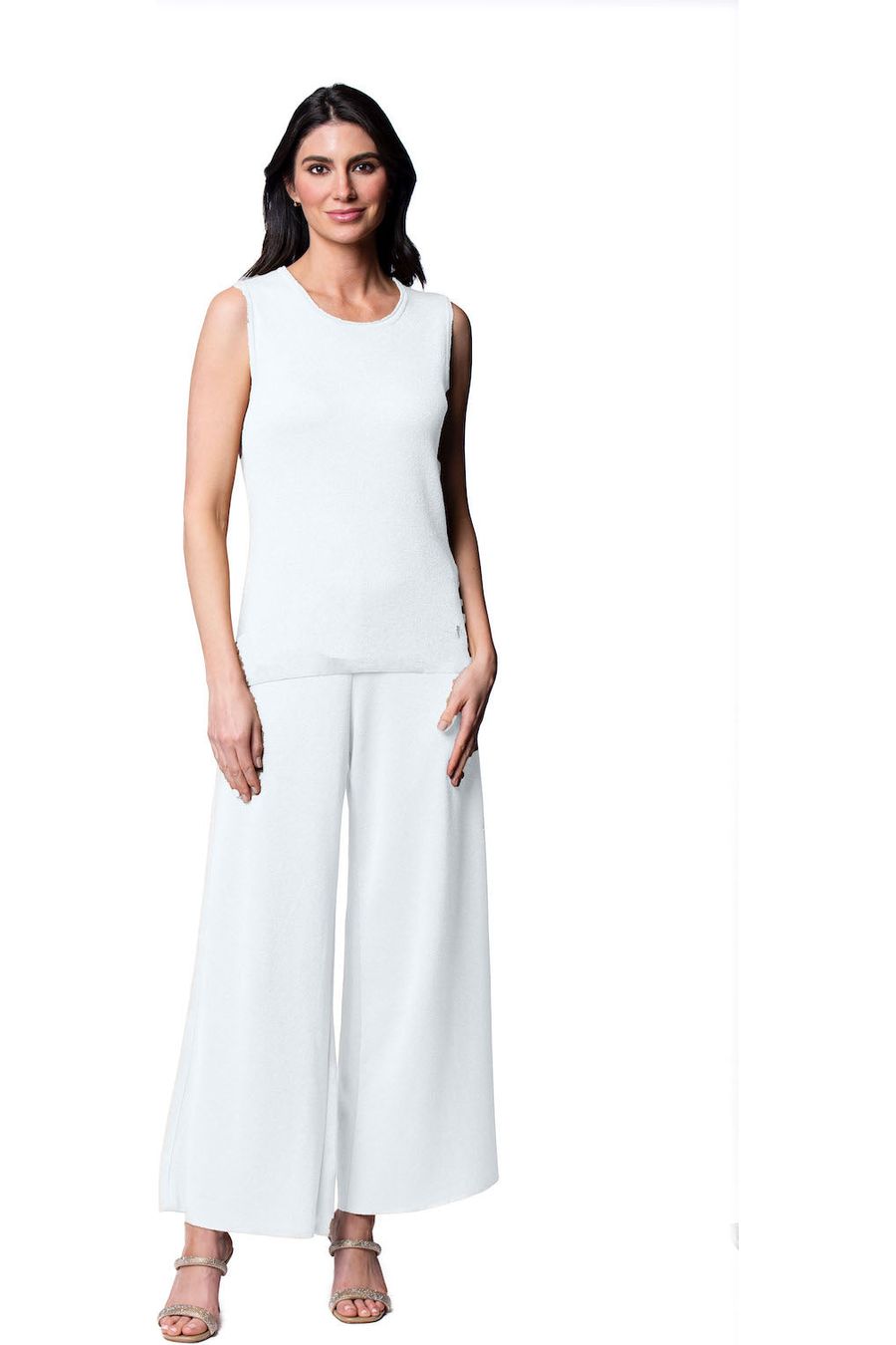 Tessa Tank Top; Silver White