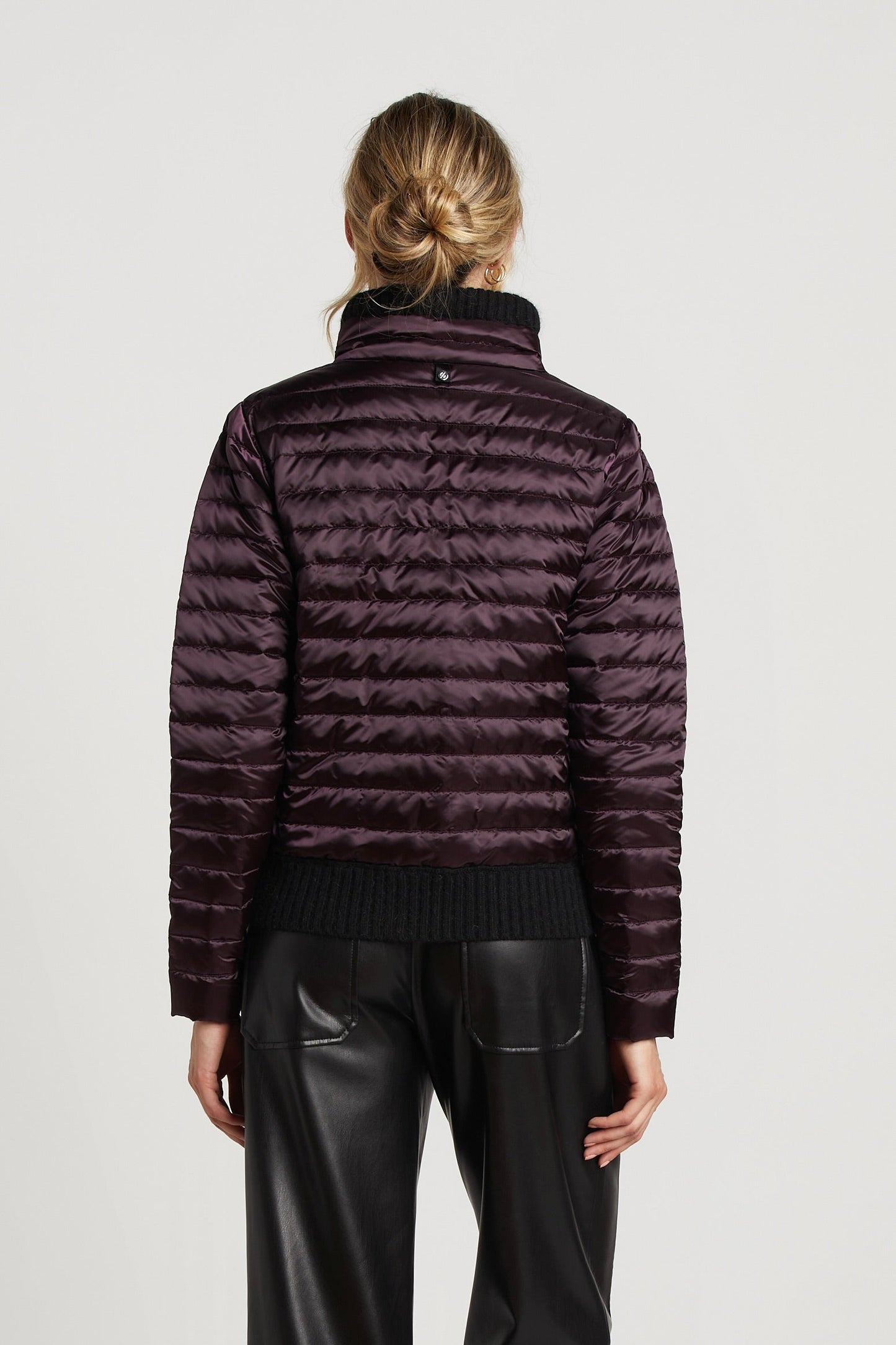 Lulu Light Weight Quilted Down Jacket W/ Knit Trim Details