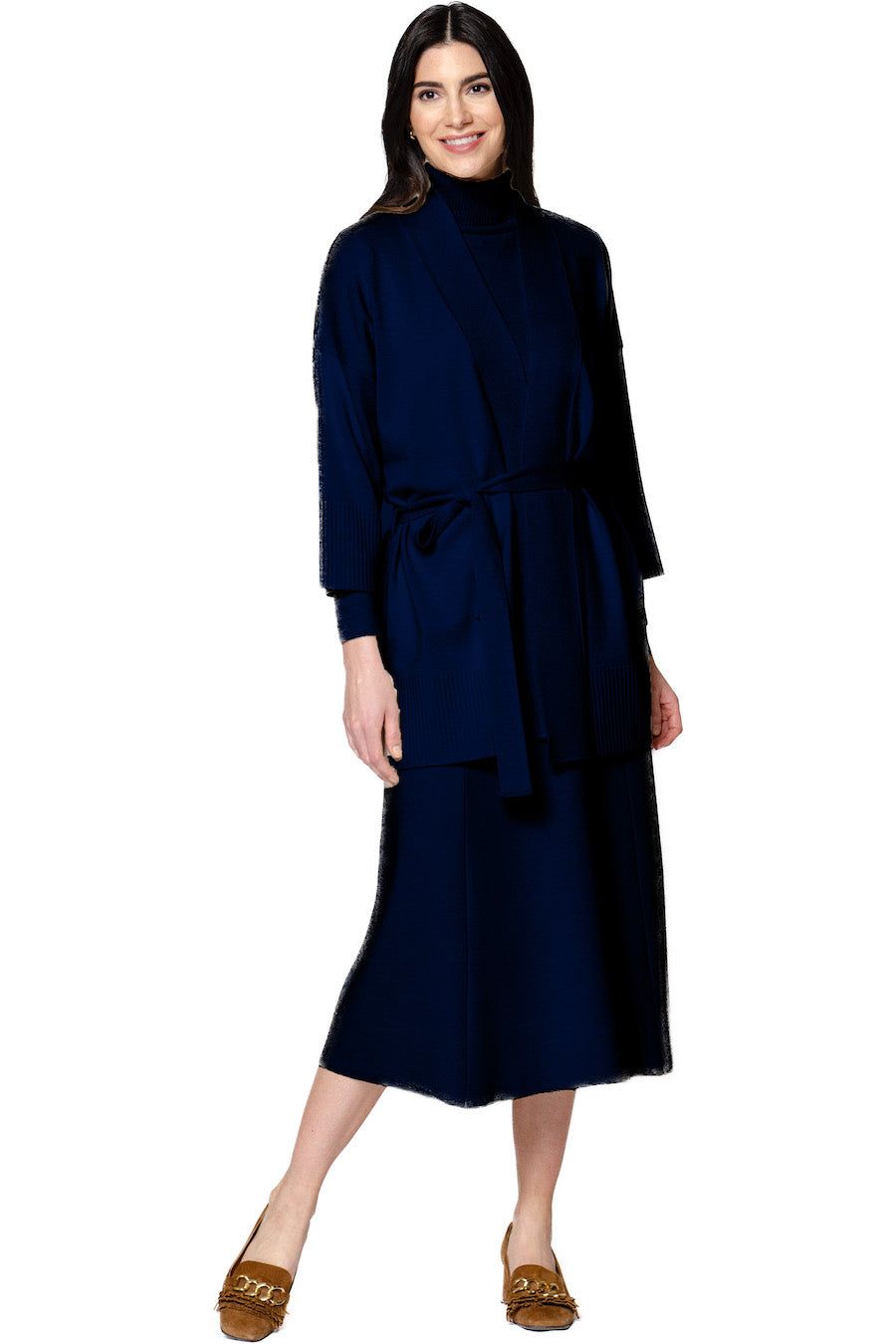 Martina Flat-Knit Vest, Dark Navy