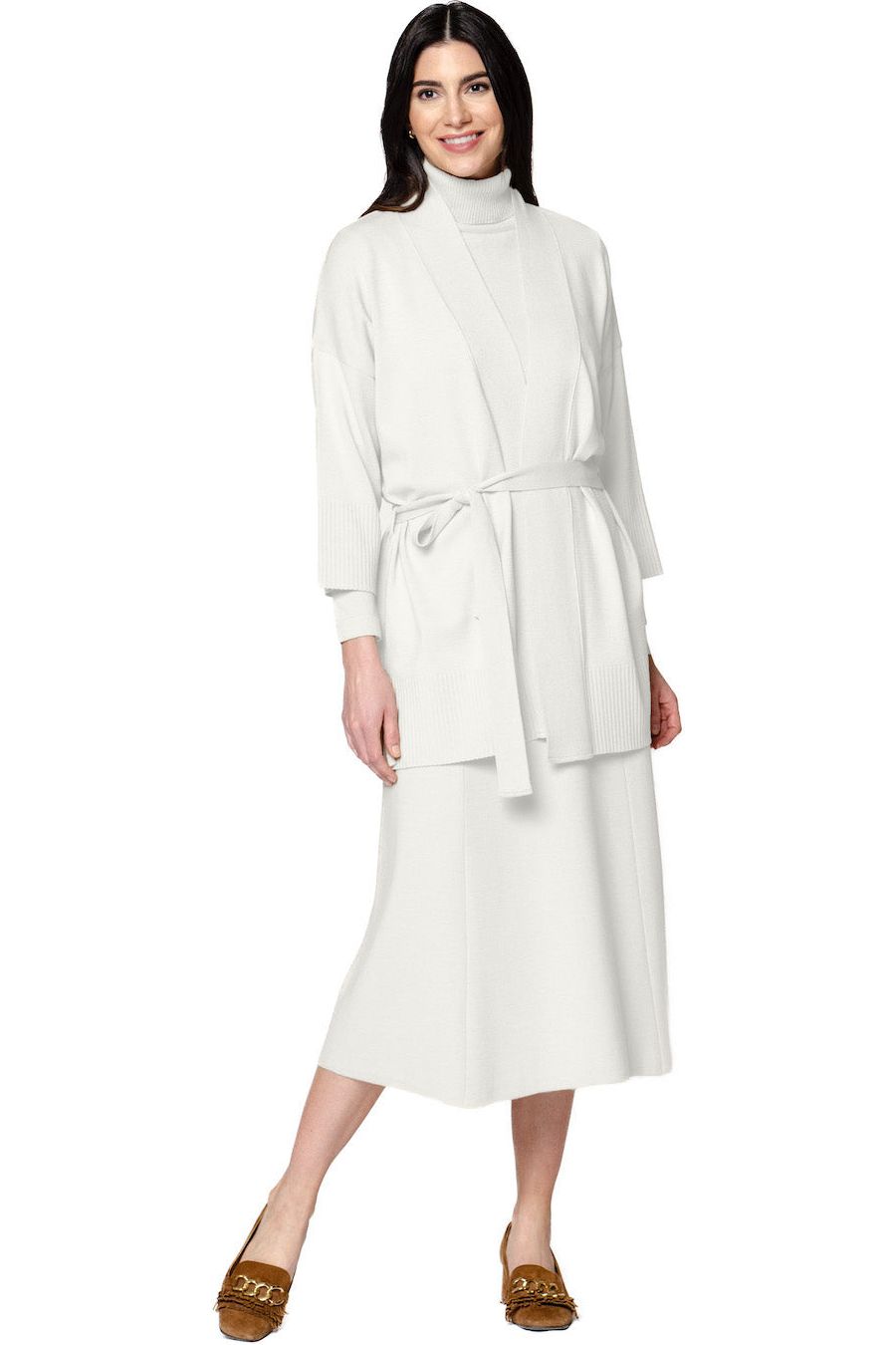 Martina Flat-Knit Vest, Winter White