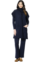 Monique Milano-Knit Boot Leg Pants; Dark Navy