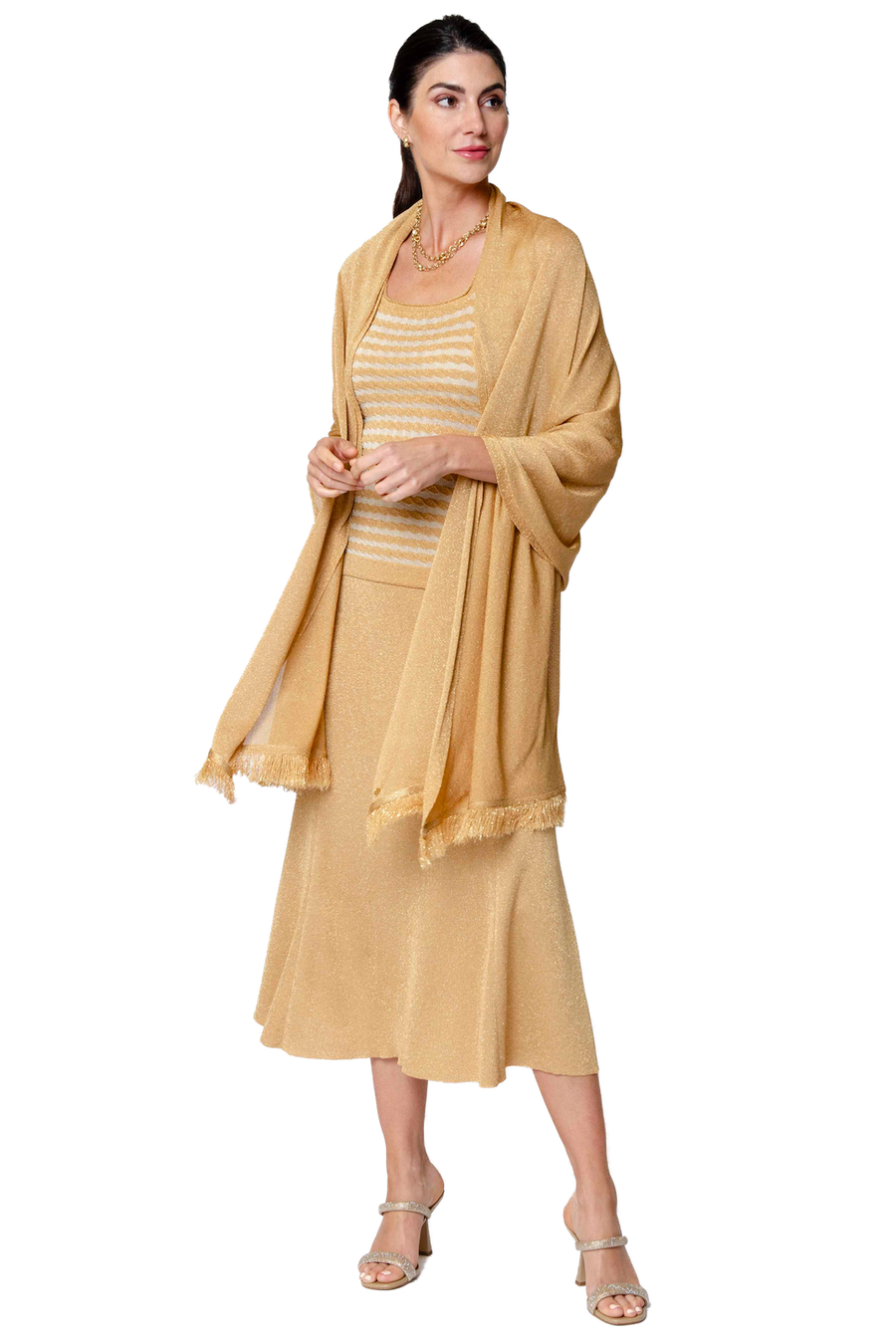 Star Dust Shimmer Shawl; Golden Sands