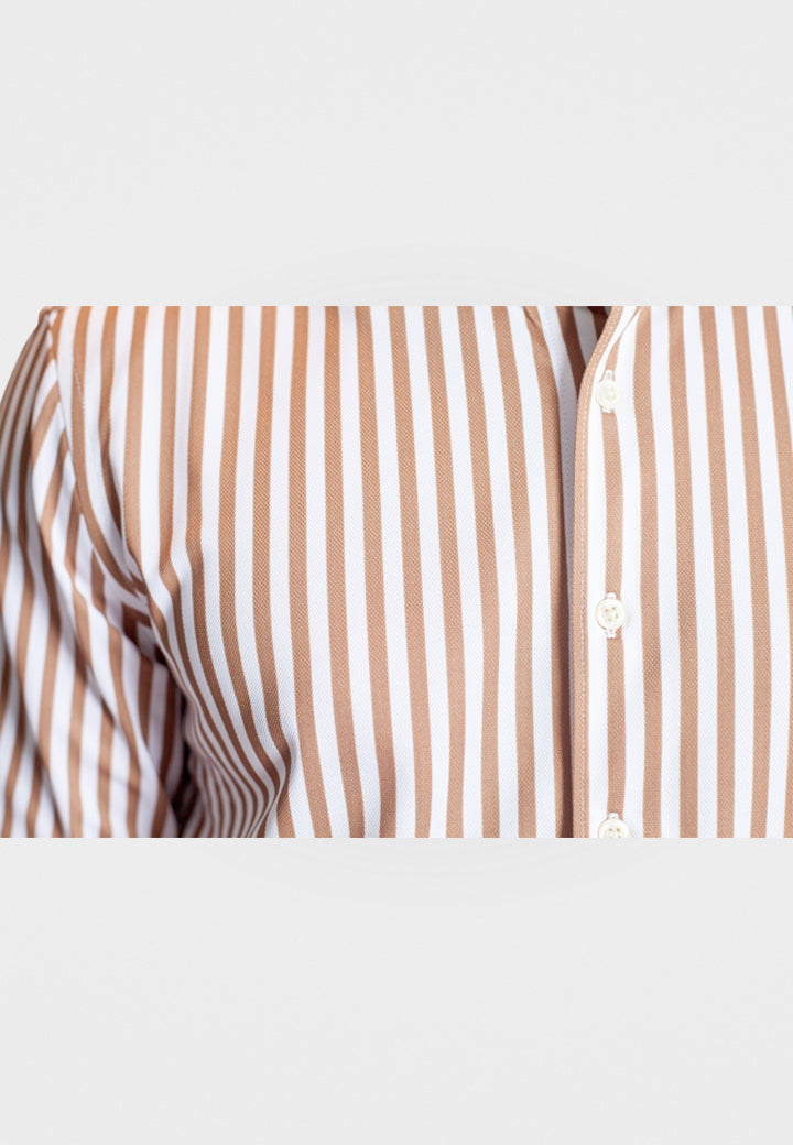 The Go Big Stripe Long Sleeve Tech Shirt-Long Sleeve Shirts-Buki-button detail