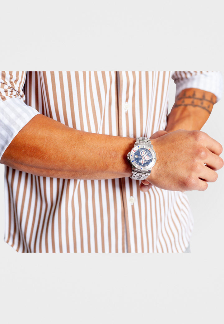 The Go Big Stripe Long Sleeve Tech Shirt-Long Sleeve Shirts-Buki-sleeve detail
