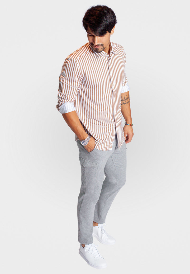 The Go Big Stripe Long Sleeve Tech Shirt-Long Sleeve Shirts-Buki-full body side angle