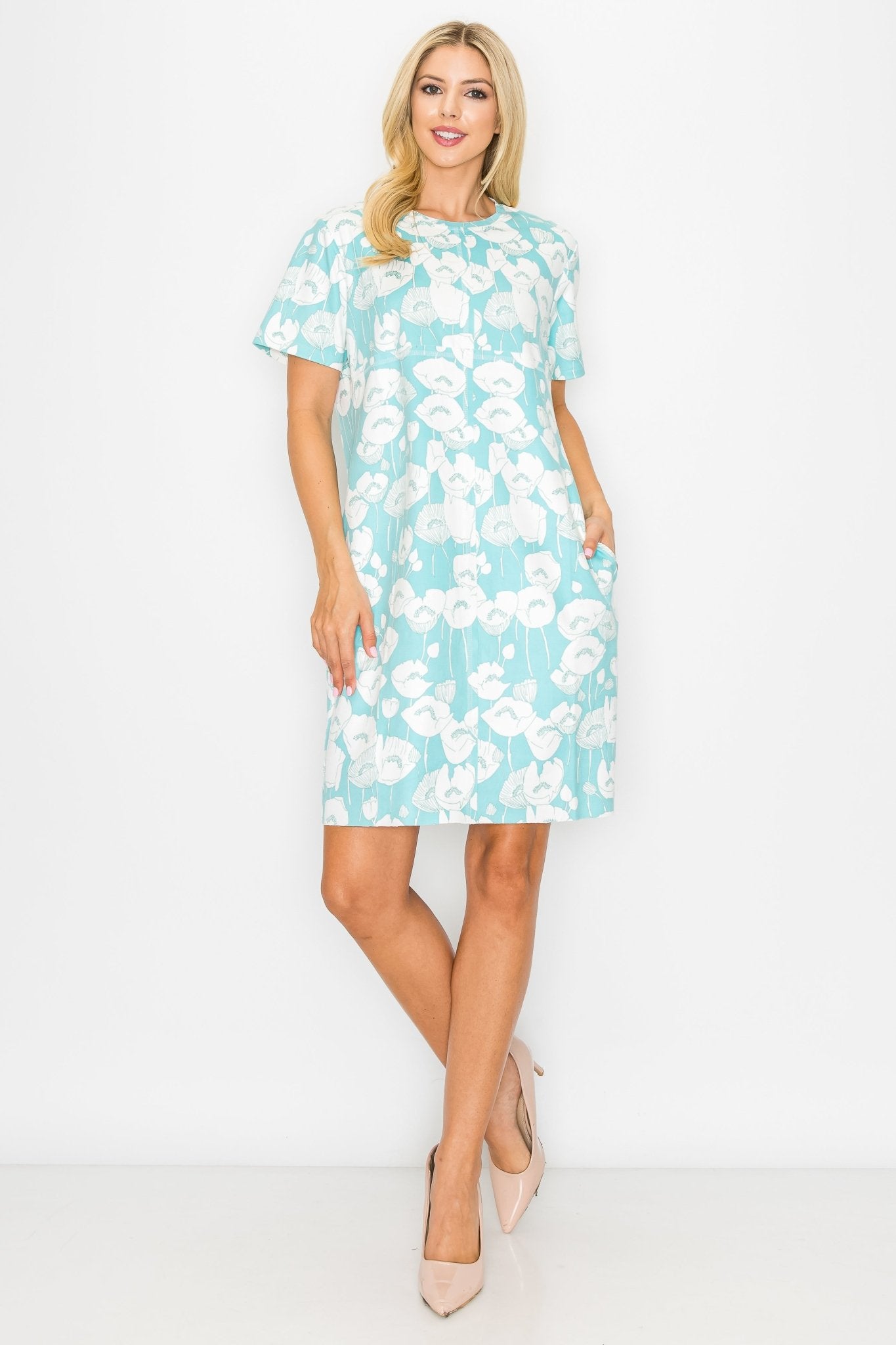 Audrey Stretch Suede Dress - Azalea Flower - JOH APPAREL - Banebrook Collections