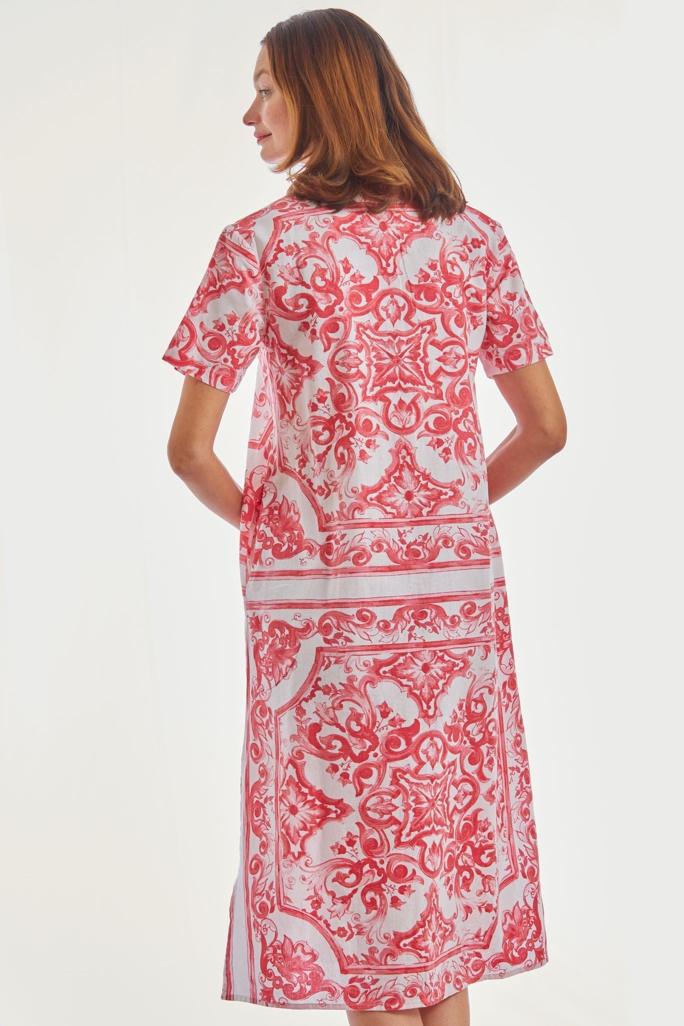 Breakers Long Shirt Dress Button Front With Side Slits - DIZZY LIZZIE - Banebrook Collections