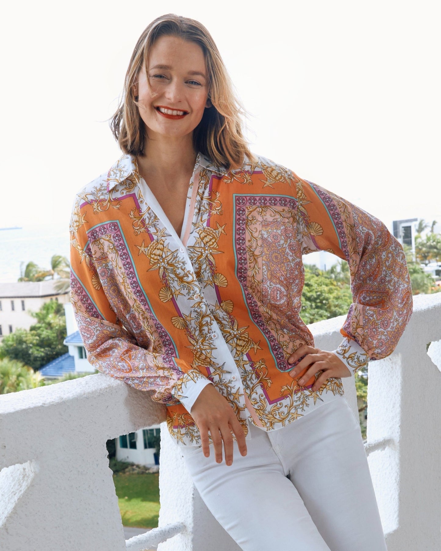 Buckhead Boxy Top Engineered Print - DIZZY LIZZIE - Banebrook Collections