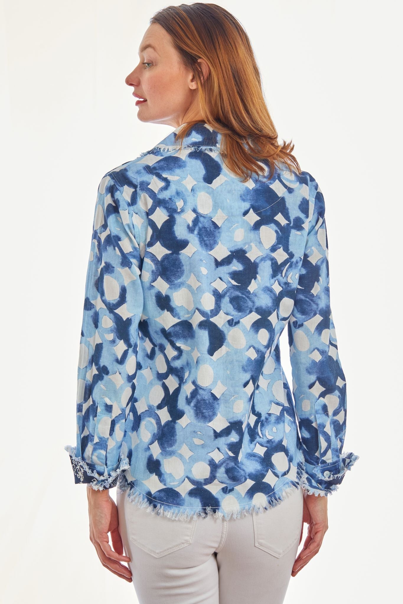 Cape Cod Tunic Blues Watercolor Print - DIZZY LIZZIE - Banebrook Collections
