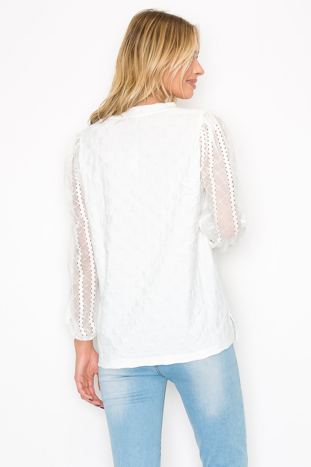 Connie Textured Lace Top - JOH APPAREL - Banebrook Collections