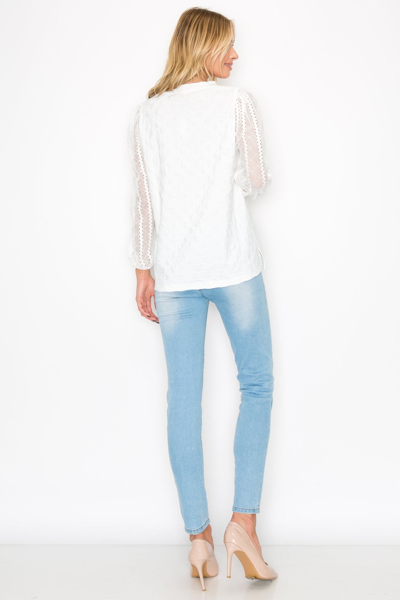 Connie Textured Lace Top - JOH APPAREL - Banebrook Collections