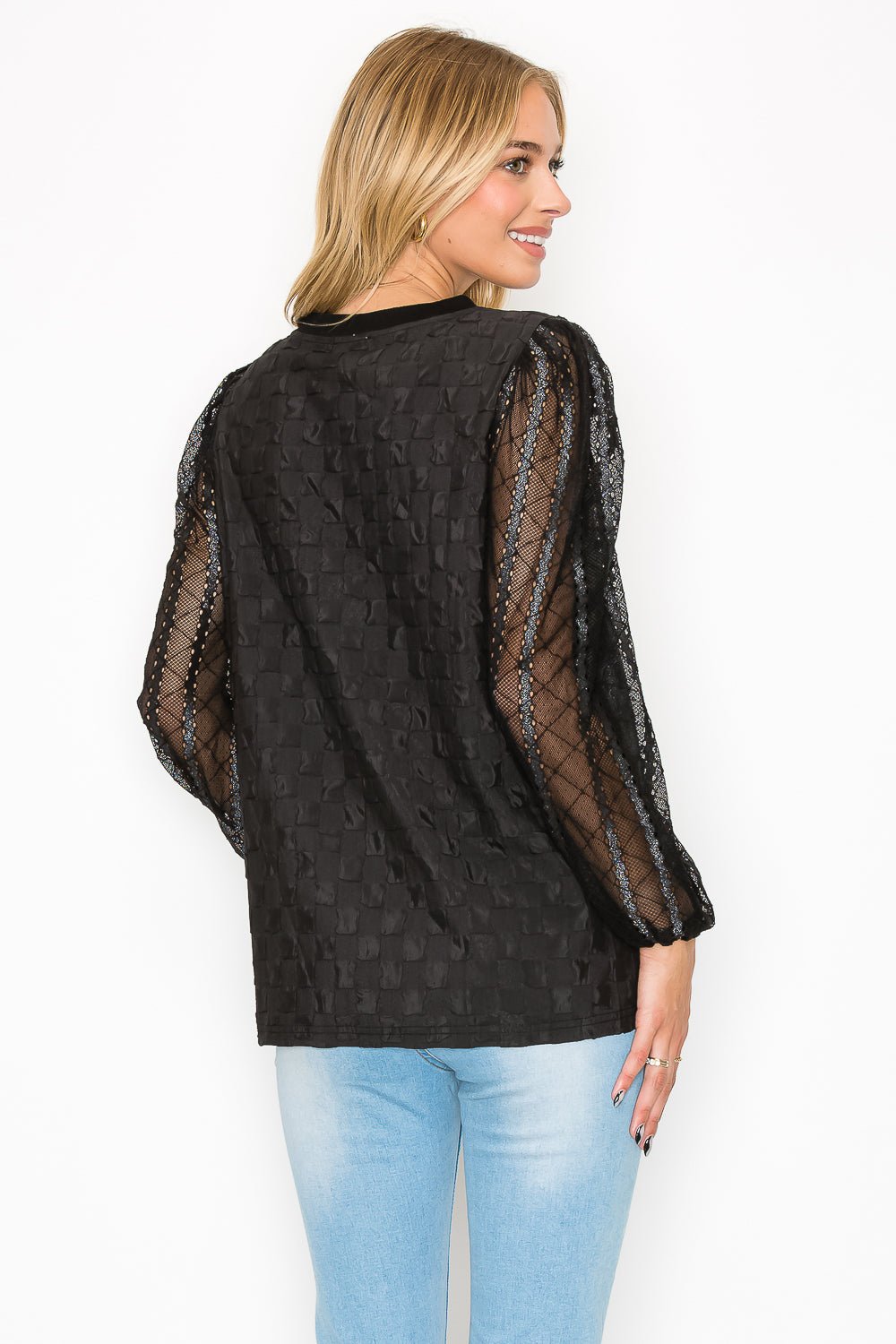 Connie Textured Lace Top - JOH APPAREL - Banebrook Collections