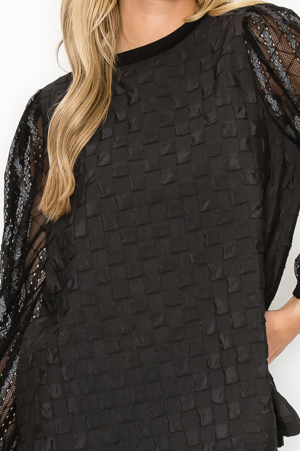 Connie Textured Lace Top - JOH APPAREL - Banebrook Collections