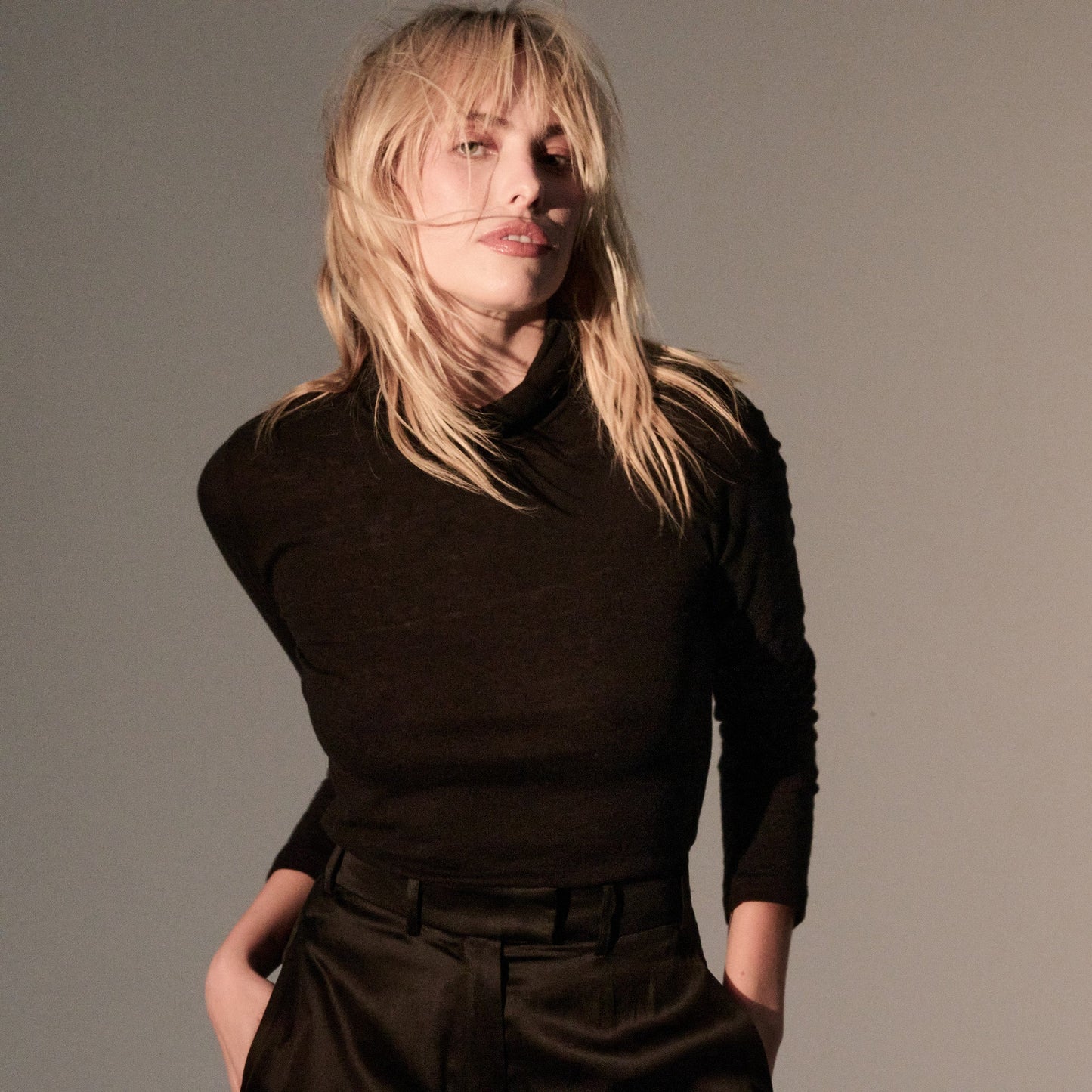 Cotton Cashmere Long Sleeve Turtleneck - MAJESTIC FILATURES - Banebrook Collections