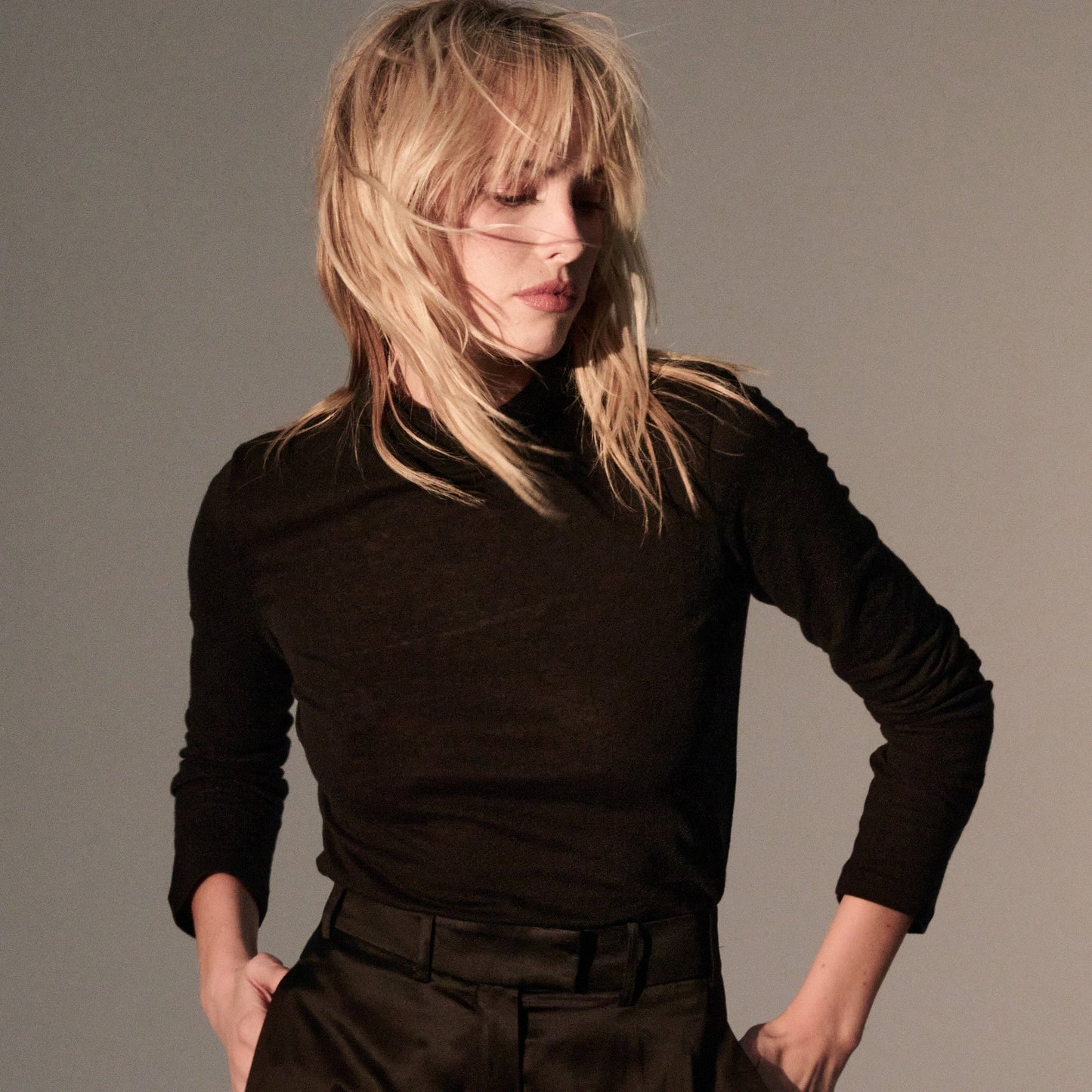 Cotton Cashmere Long Sleeve Turtleneck - MAJESTIC FILATURES - Banebrook Collections