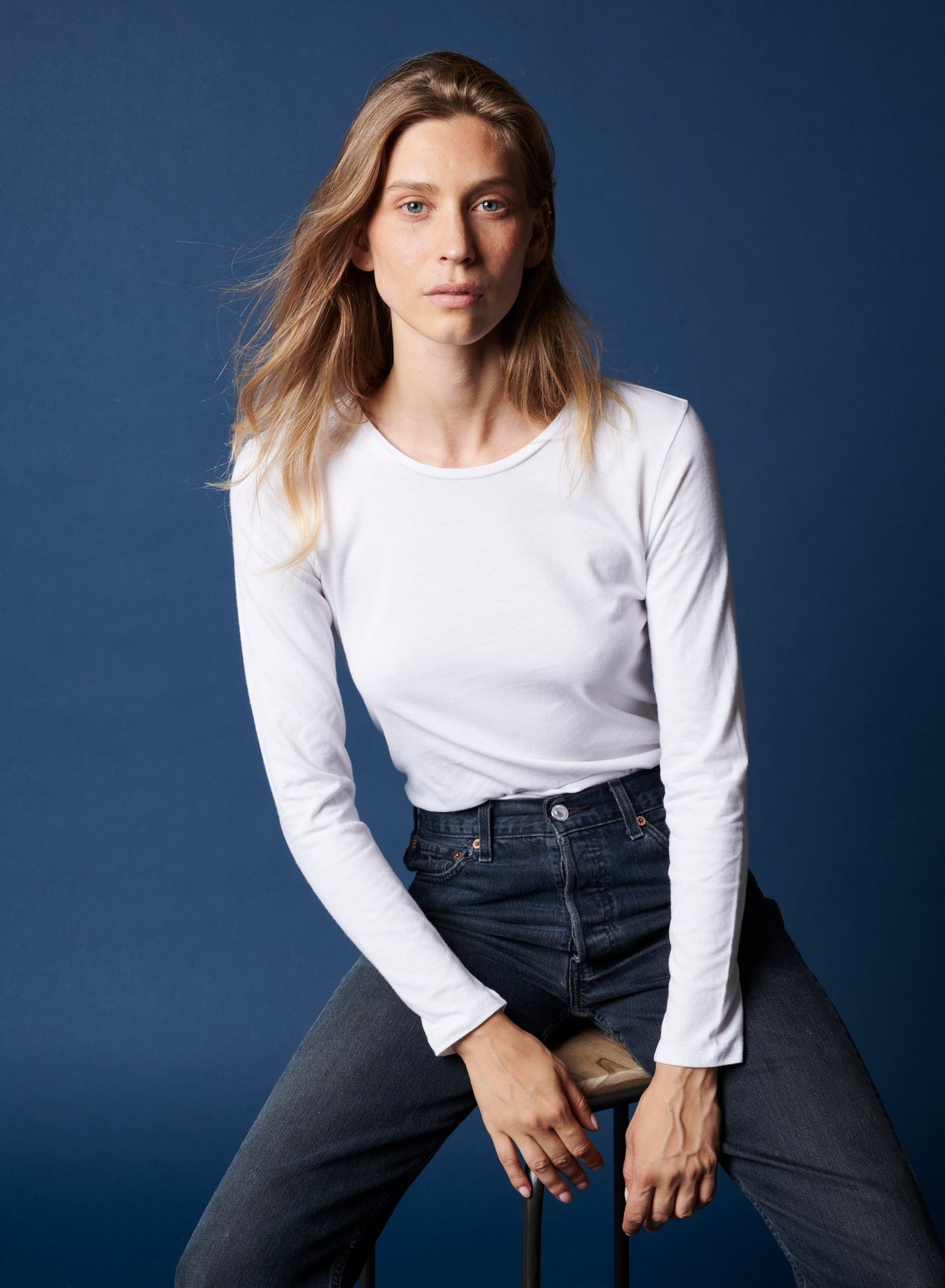 Cotton 'Silk Touch' Long Sleeve Crewneck T-Shirt - MAJESTIC FILATURES - Banebrook Collections