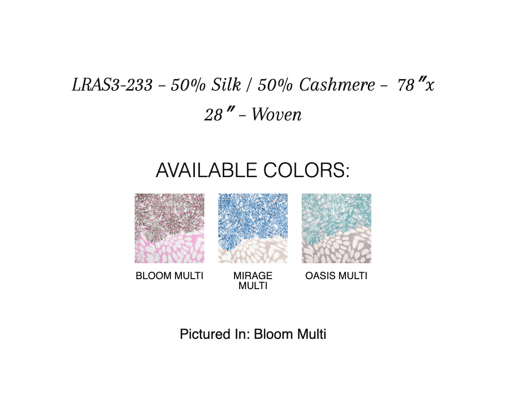 Dancing Petals Print Scarf - KINROSS CASHMERE - Banebrook Collections