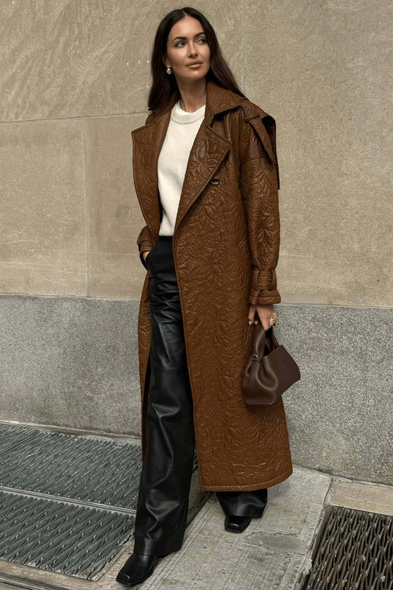Embroidered Oversized Trench Coat In Vicuna – Banebrook Embroidered Oversized Trench Coat In Vicuna – Banebrook