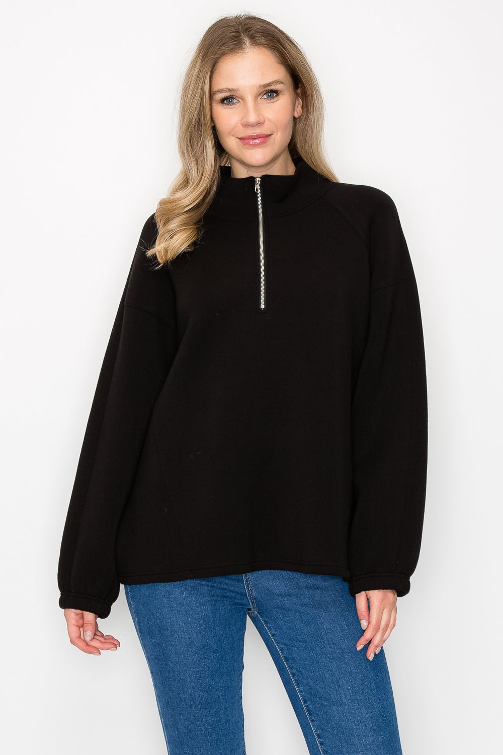 Fatima Half - Zip Pullover Top - JOH APPAREL - Banebrook Collections