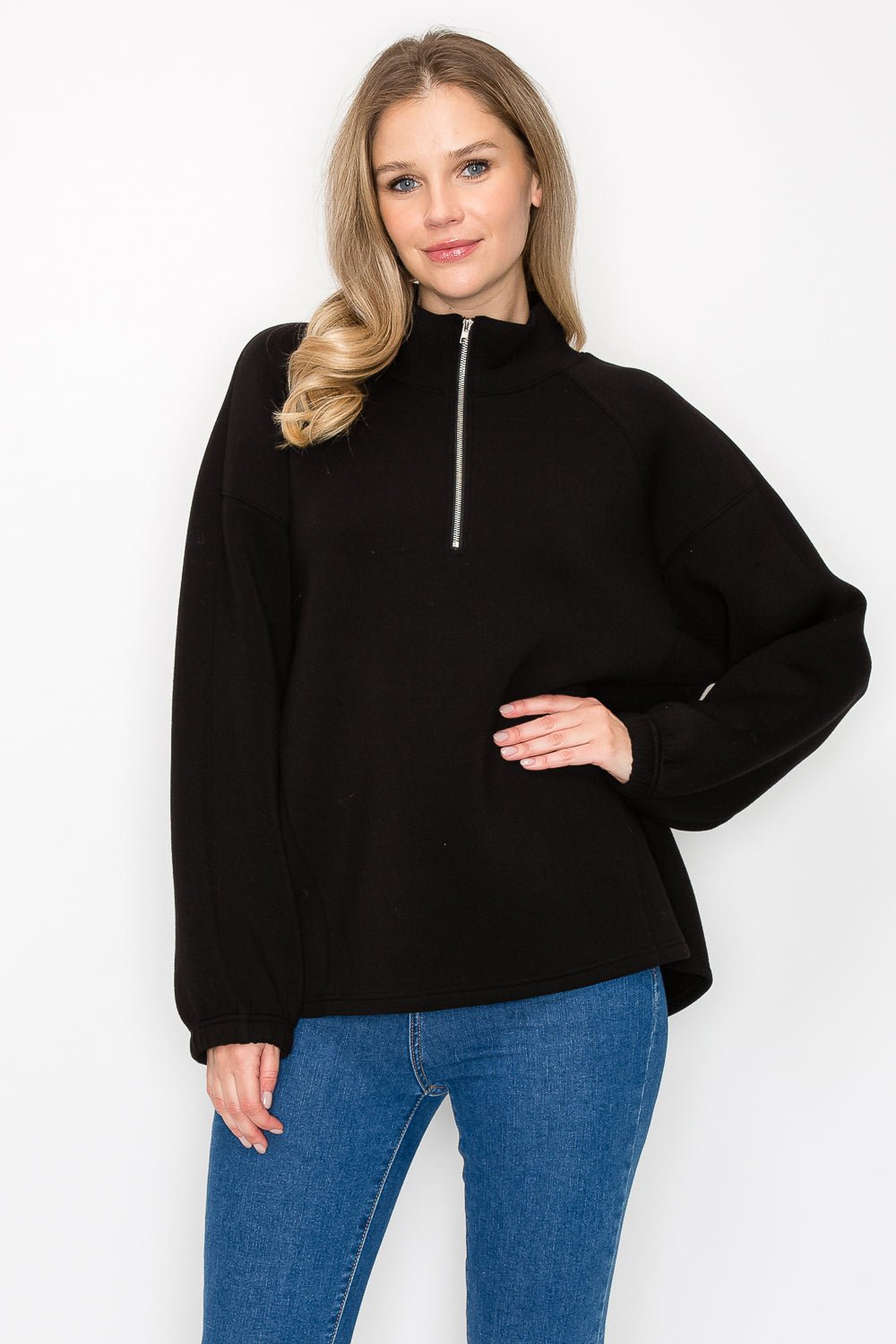 Fatima Half - Zip Pullover Top - JOH APPAREL - Banebrook Collections