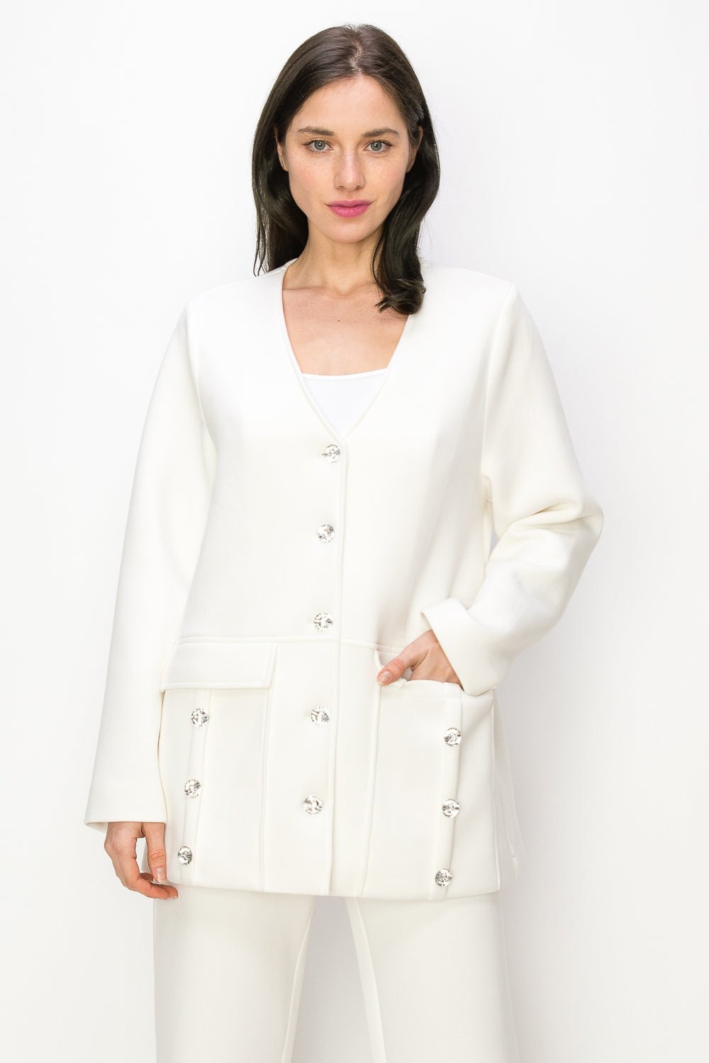 Felicity Jacket with Diamond Studs - JOH APPAREL - Banebrook Collections