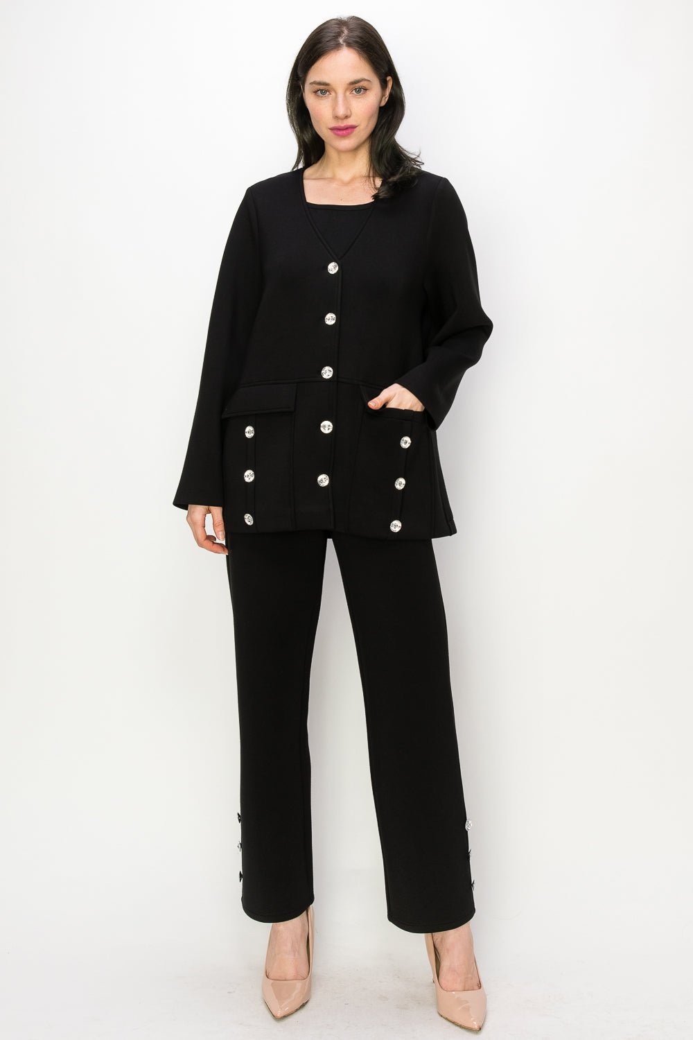 Felicity Jacket with Diamond Studs - JOH APPAREL - Banebrook Collections
