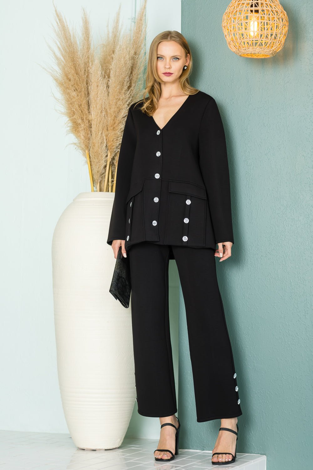 Felicity Jacket with Diamond Studs - JOH APPAREL - Banebrook Collections