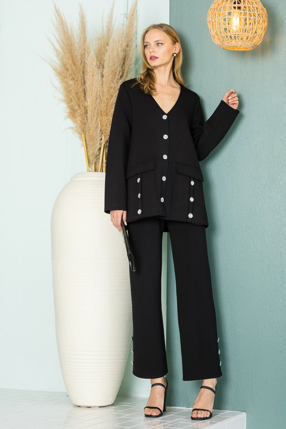 Felicity Jacket with Diamond Studs - JOH APPAREL - Banebrook Collections