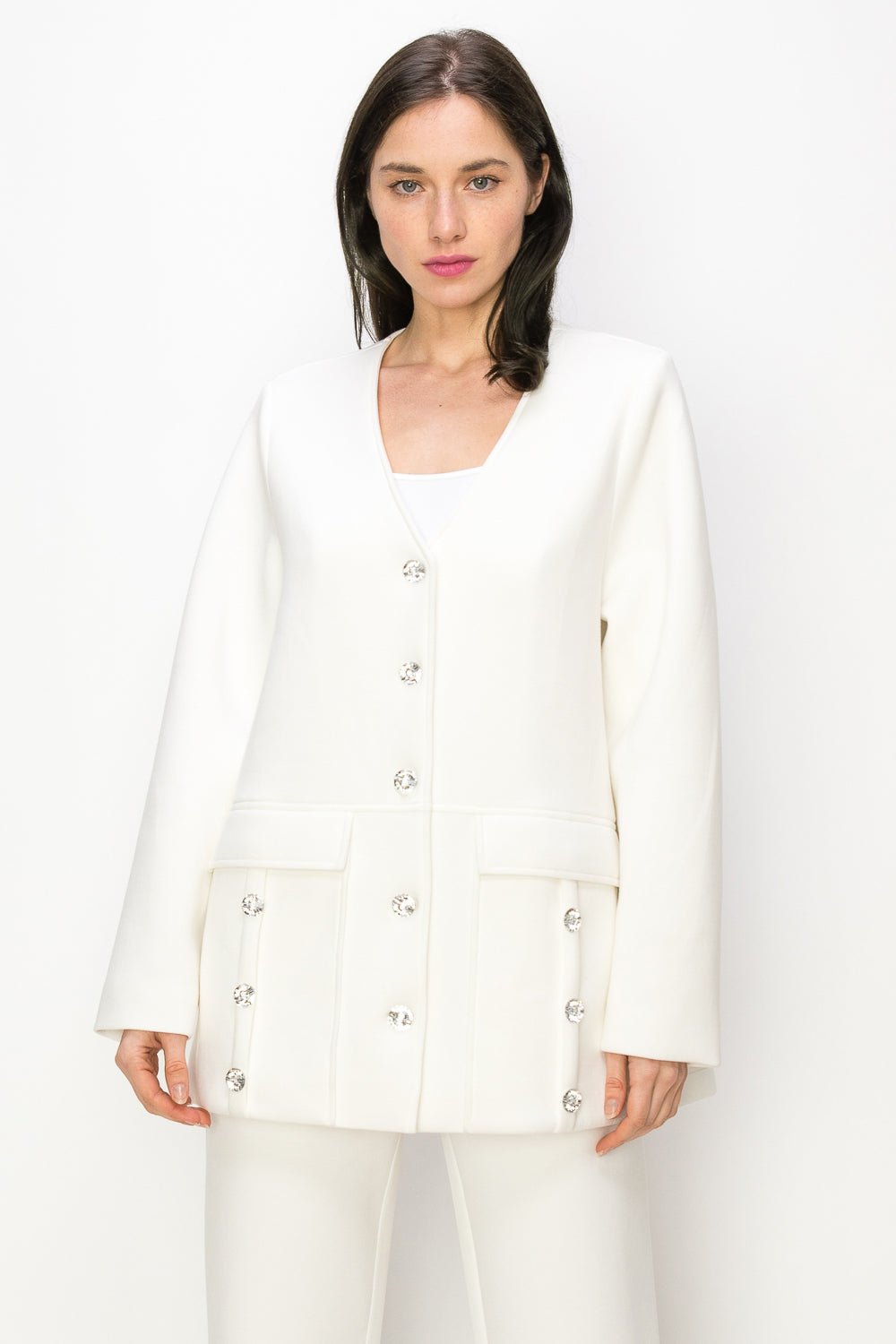 Felicity Jacket with Diamond Studs - JOH APPAREL - Banebrook Collections