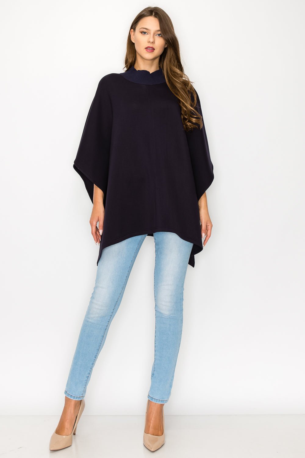 Fergie Poncho with Stretch Ribbed Neck - JOH APPAREL - Banebrook Collections