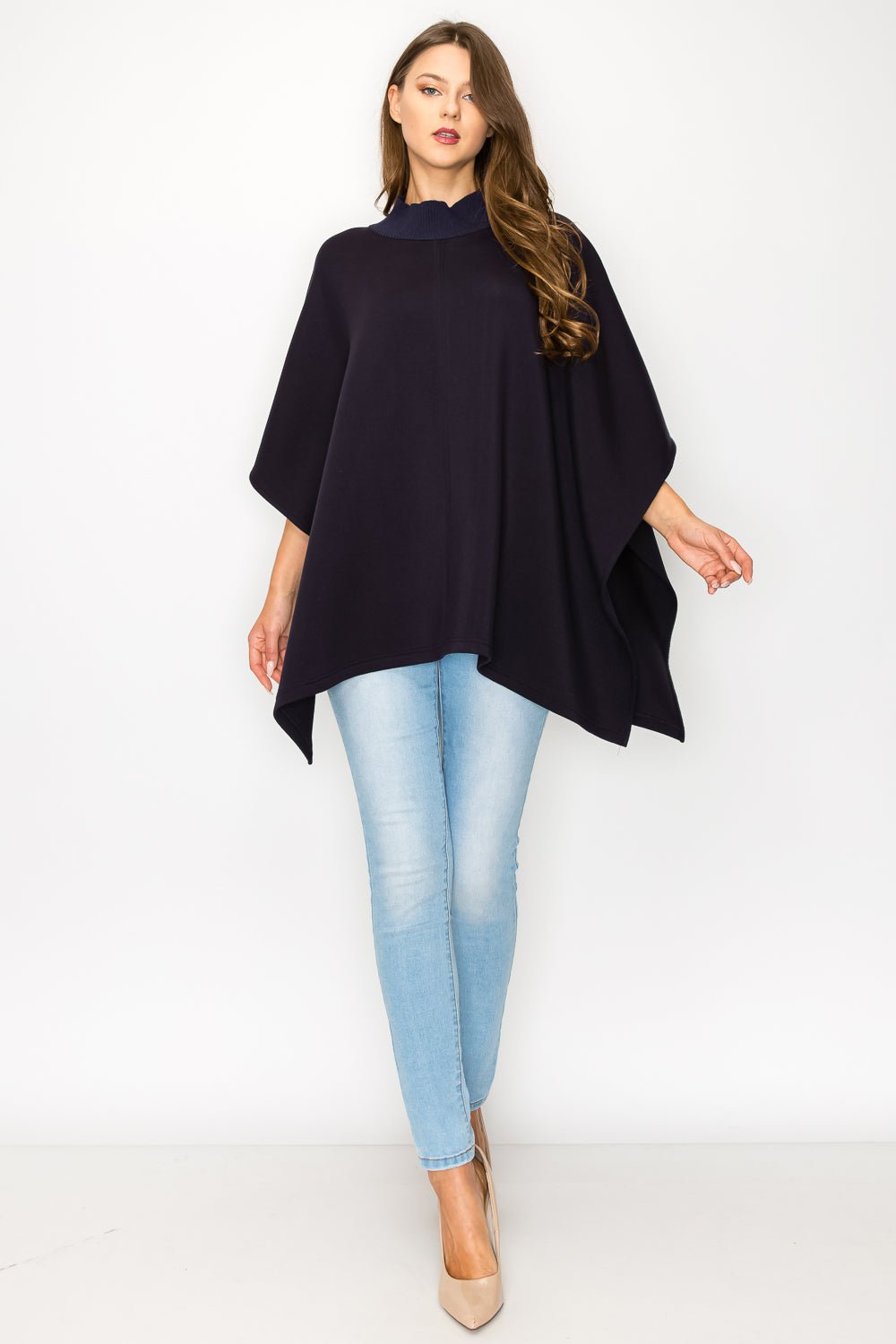 Fergie Poncho with Stretch Ribbed Neck - JOH APPAREL - Banebrook Collections