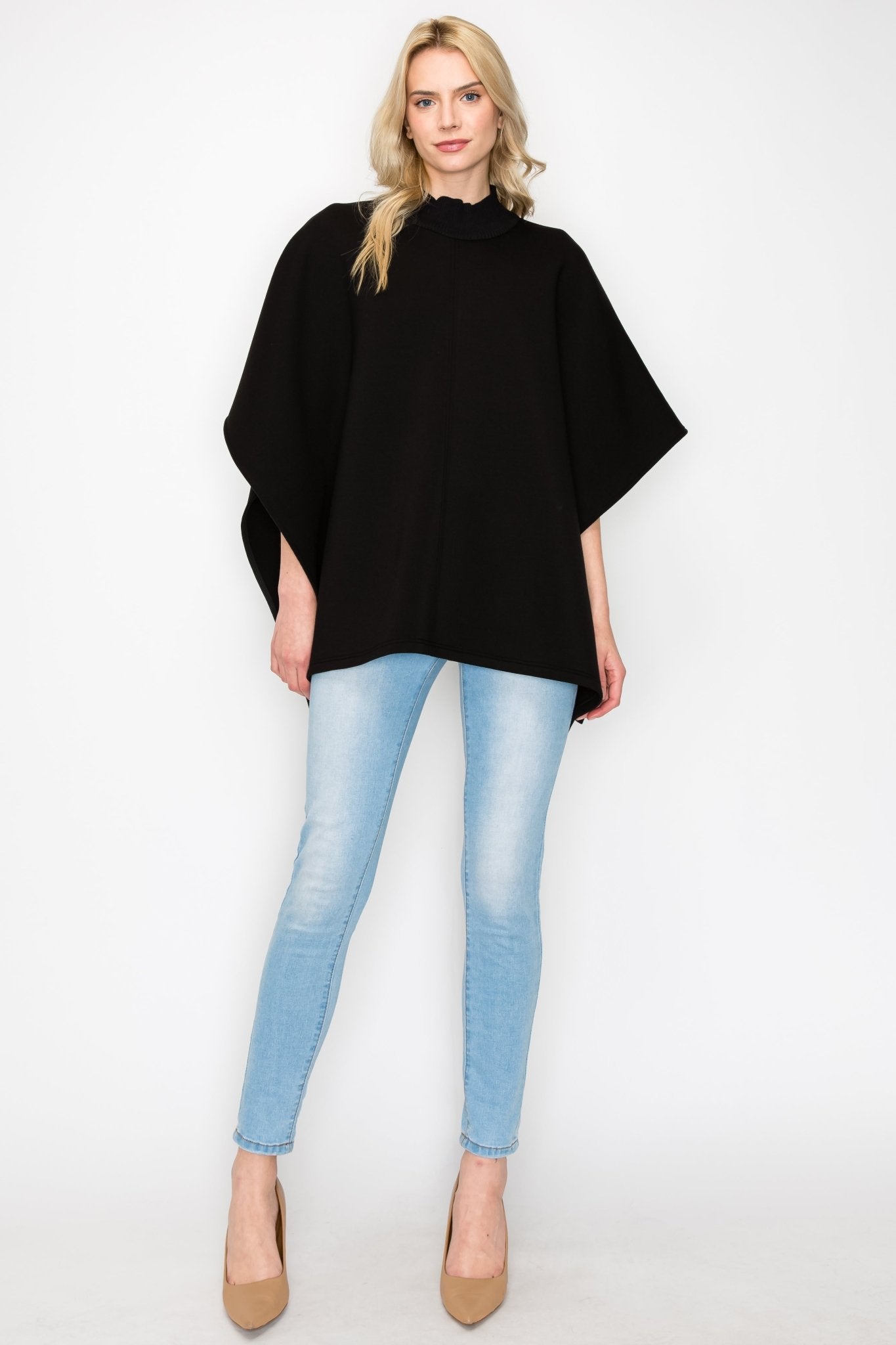 Fergie Poncho with Stretch Ribbed Neck - JOH APPAREL - Banebrook Collections
