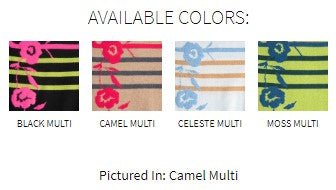 Floral Stripe Crew - KINROSS CASHMERE - Banebrook Collections