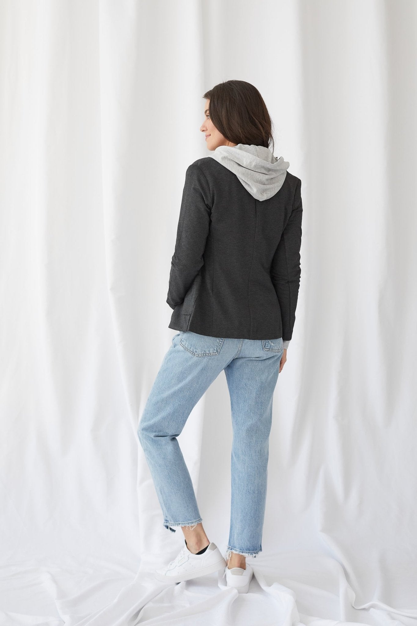 French Terry Brushed Fleece One - Button Blazer - MAJESTIC FILATURES - Banebrook Collections