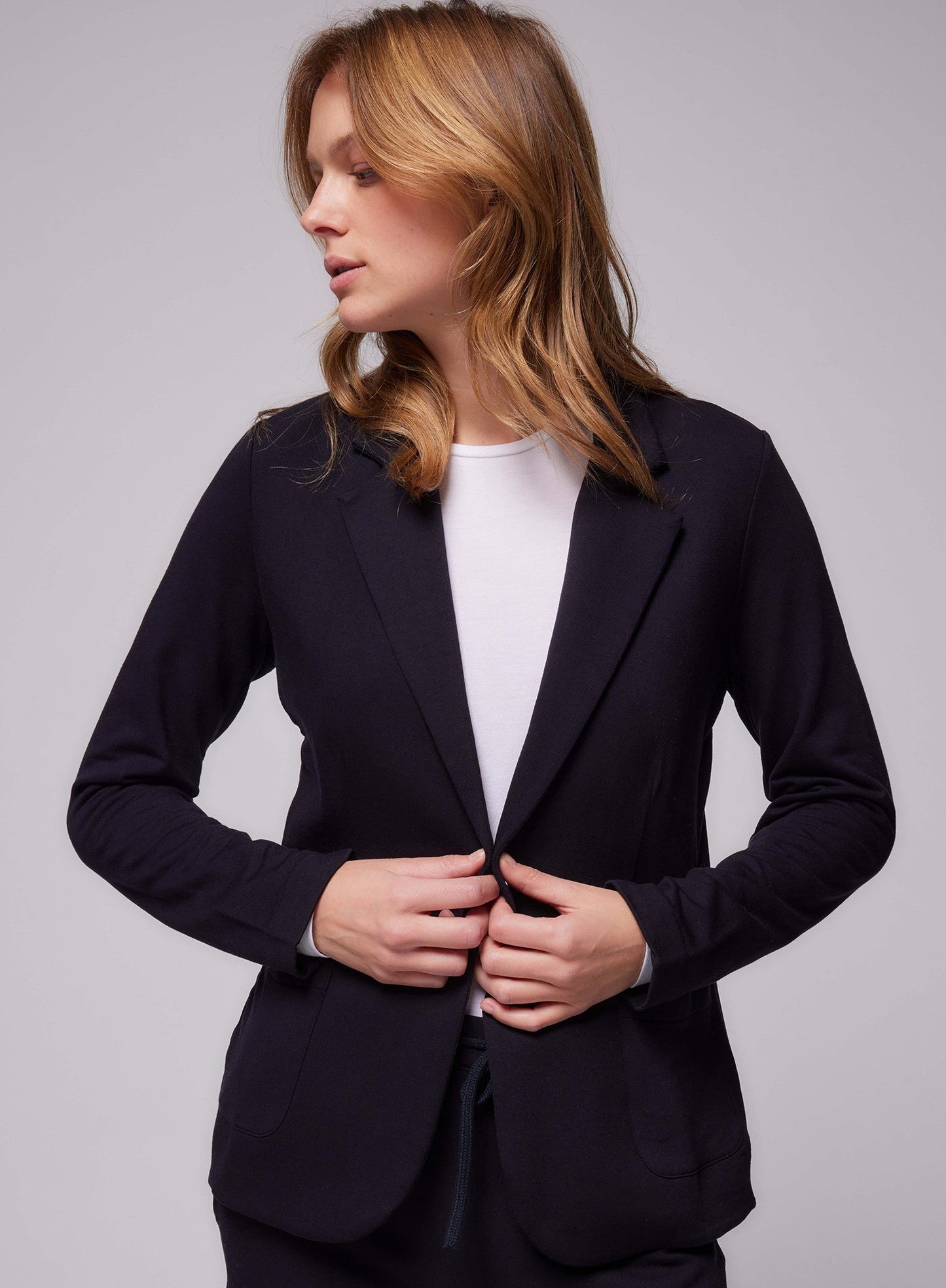 French Terry Looped One - Button Blazer - MAJESTIC FILATURES - Banebrook Collections
