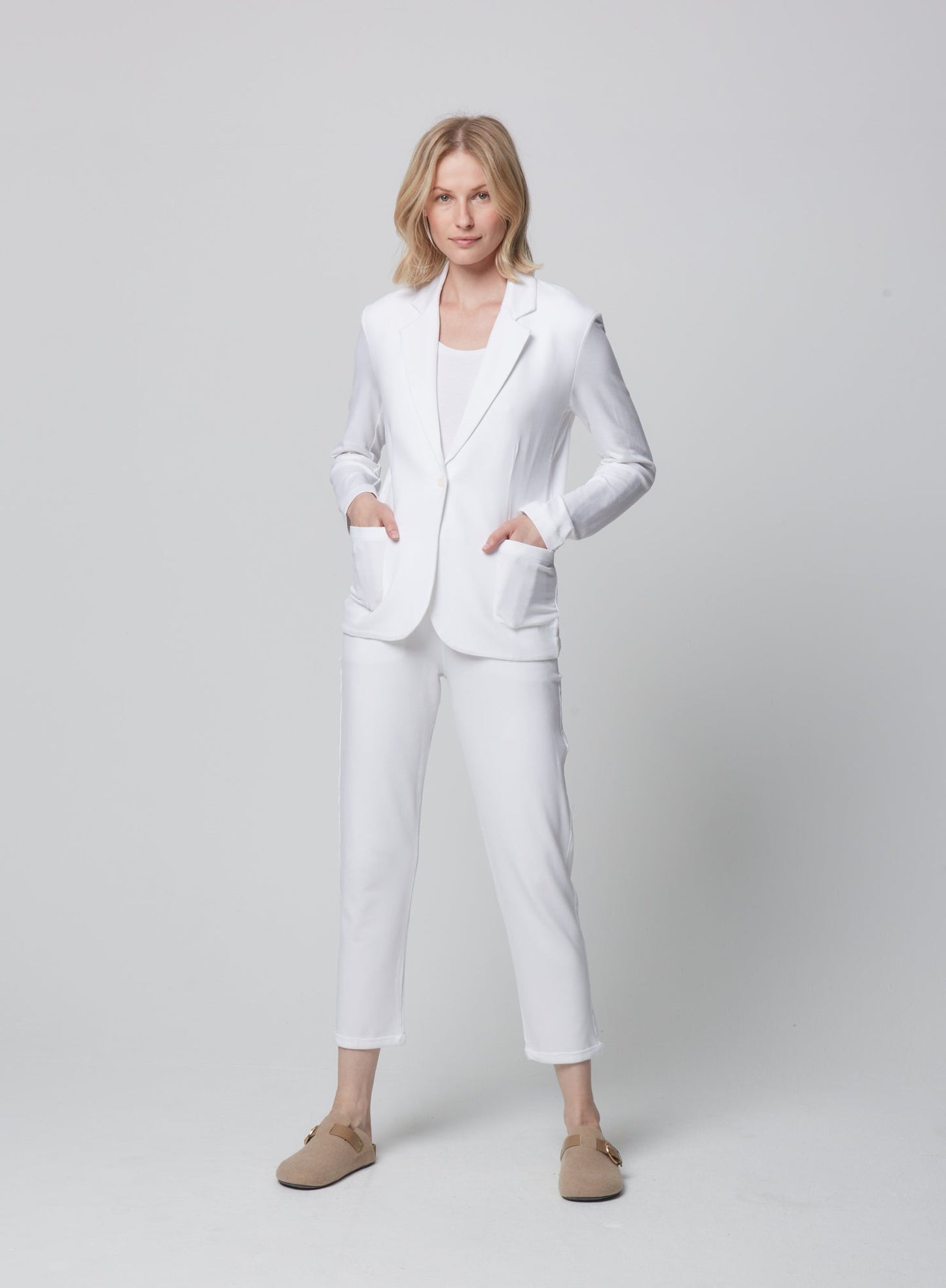 French Terry Looped One - Button Blazer - MAJESTIC FILATURES - Banebrook Collections