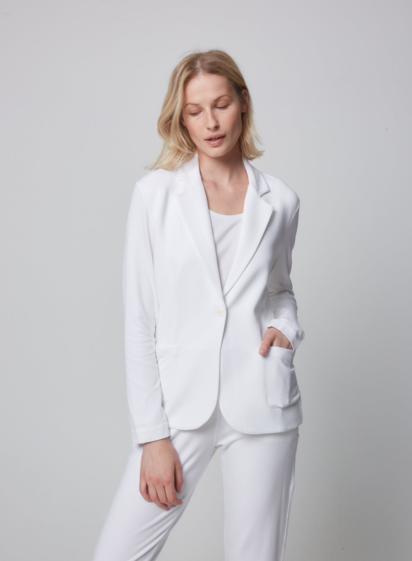 French Terry Looped One - Button Blazer - MAJESTIC FILATURES - Banebrook Collections
