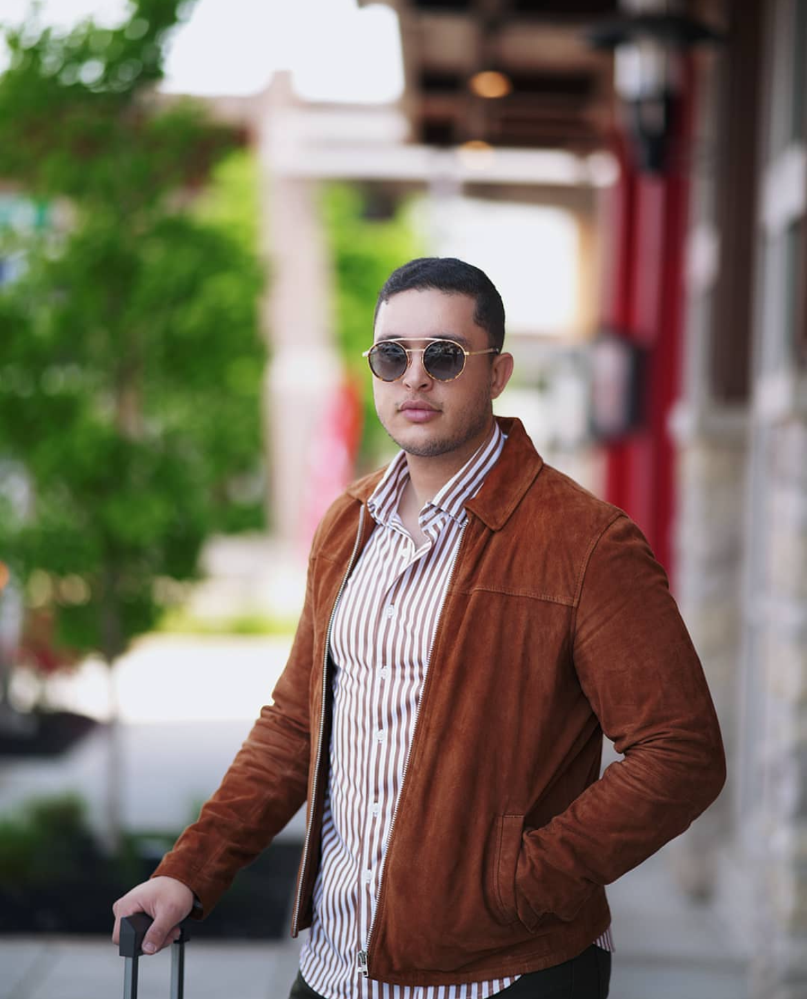 The Go Big Stripe Long Sleeve Tech Shirt Espresso - Banebrook Collections
