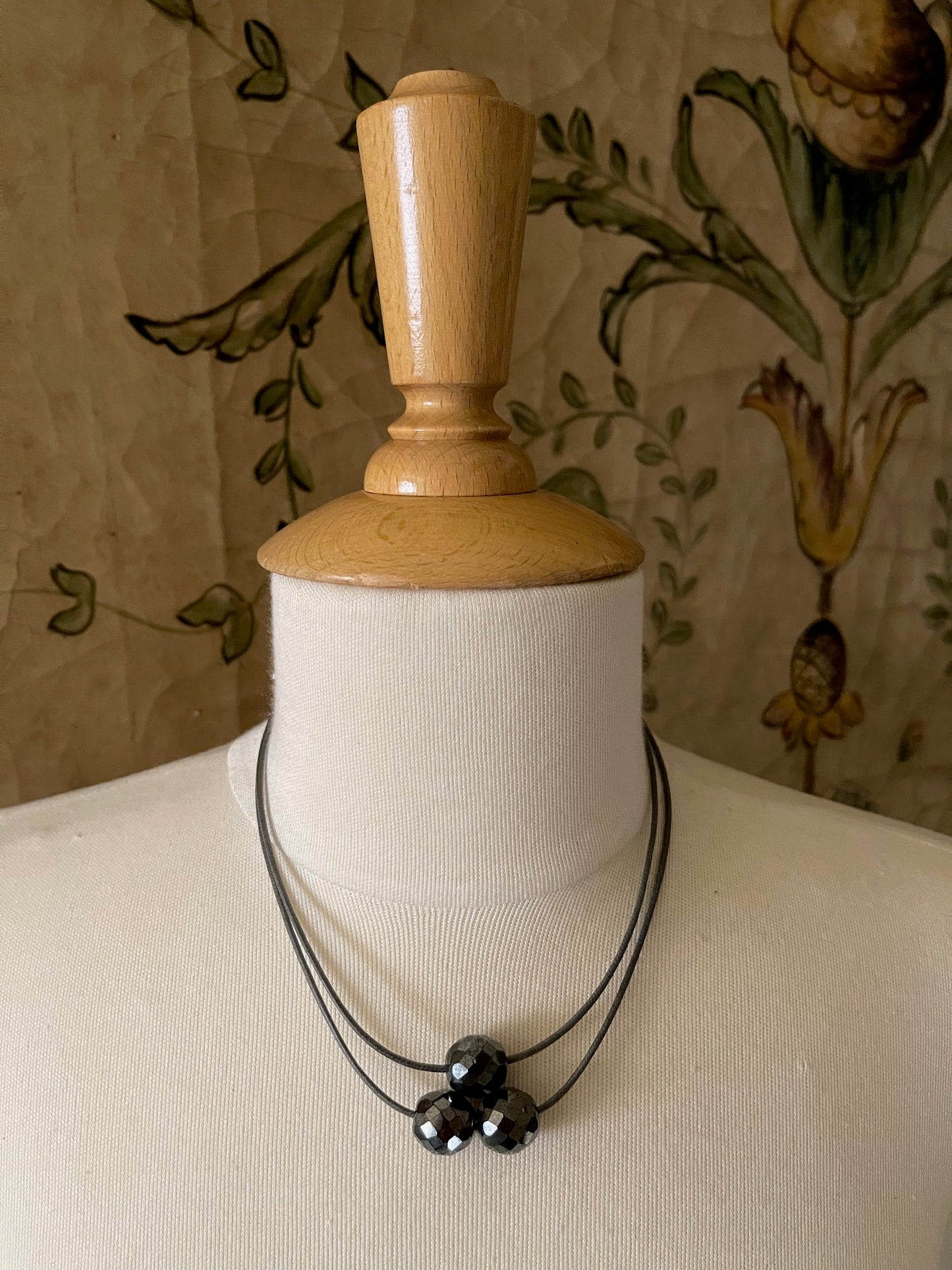 Grey Metallic Bead Necklace - DEBORAH GRIVAS - Banebrook Collections
