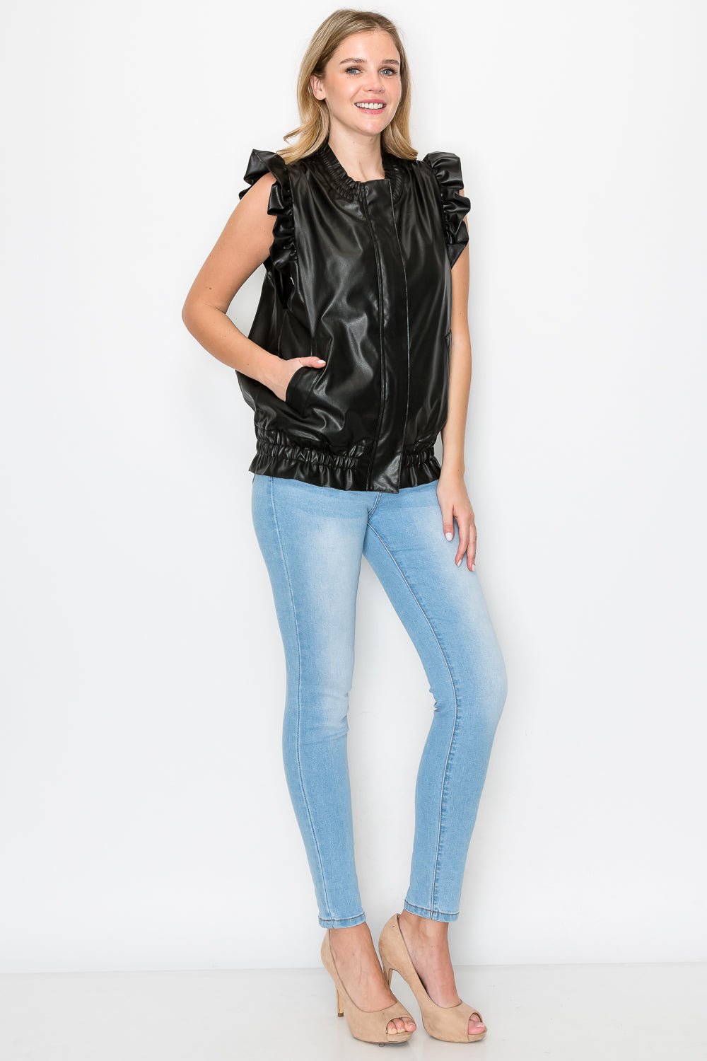 Jaide Leather Vest - JOH APPAREL - Banebrook Collections