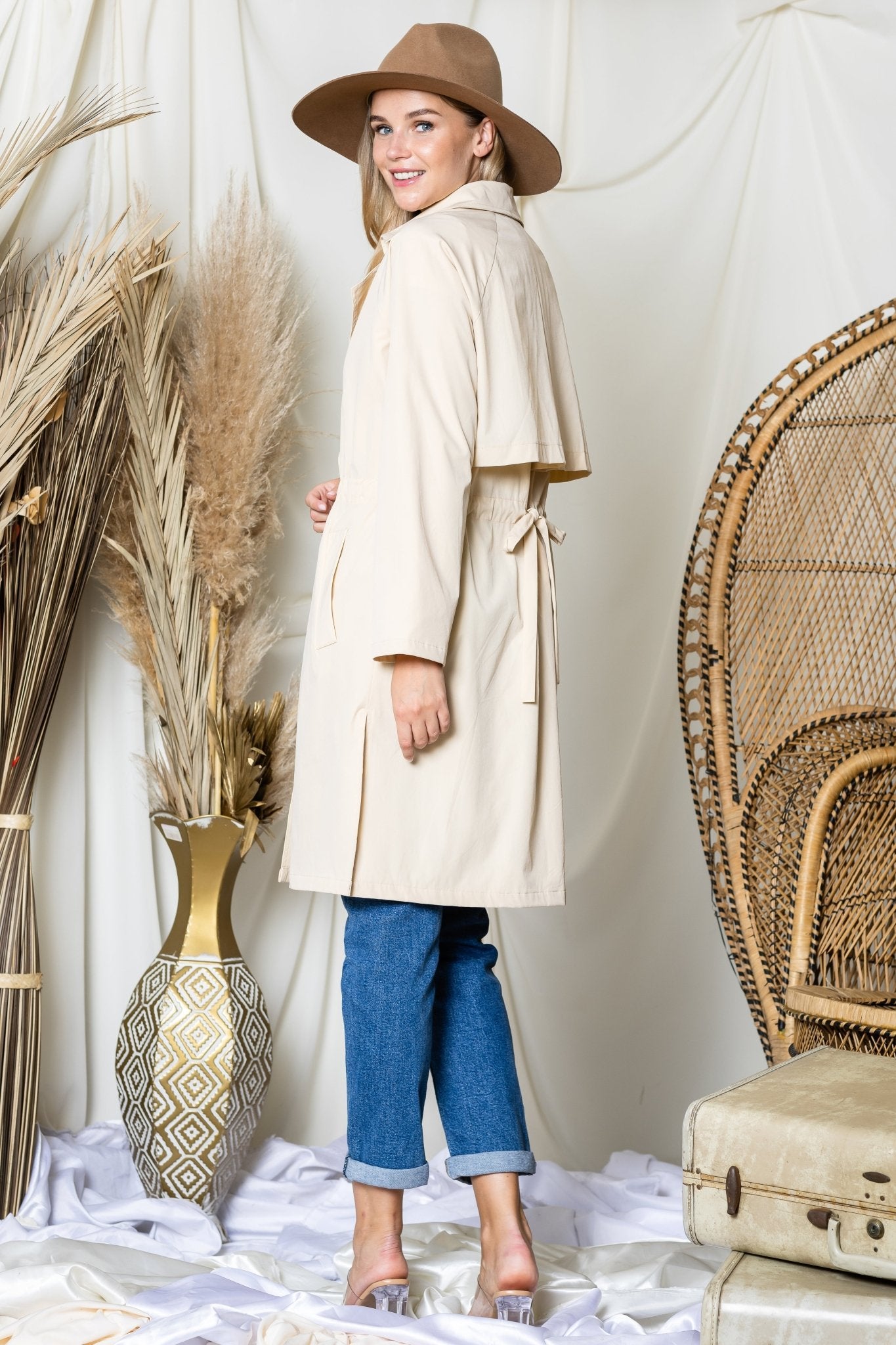Jamia Woven Trench Coat - JOH APPAREL - Banebrook Collections