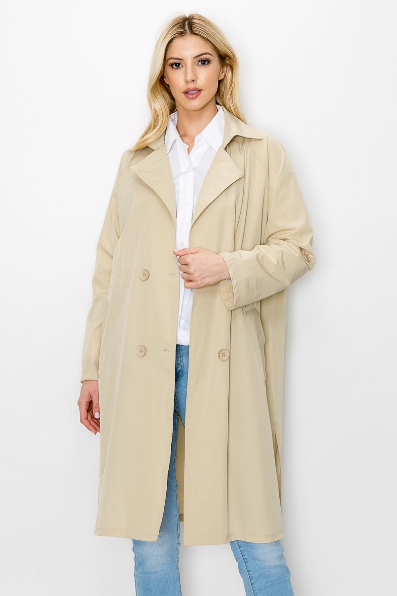 Jamia Woven Trench Coat - JOH APPAREL - Banebrook Collections