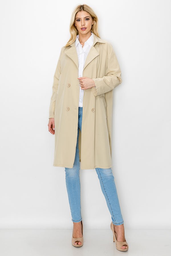 Jamia Woven Trench Coat - JOH APPAREL - Banebrook Collections