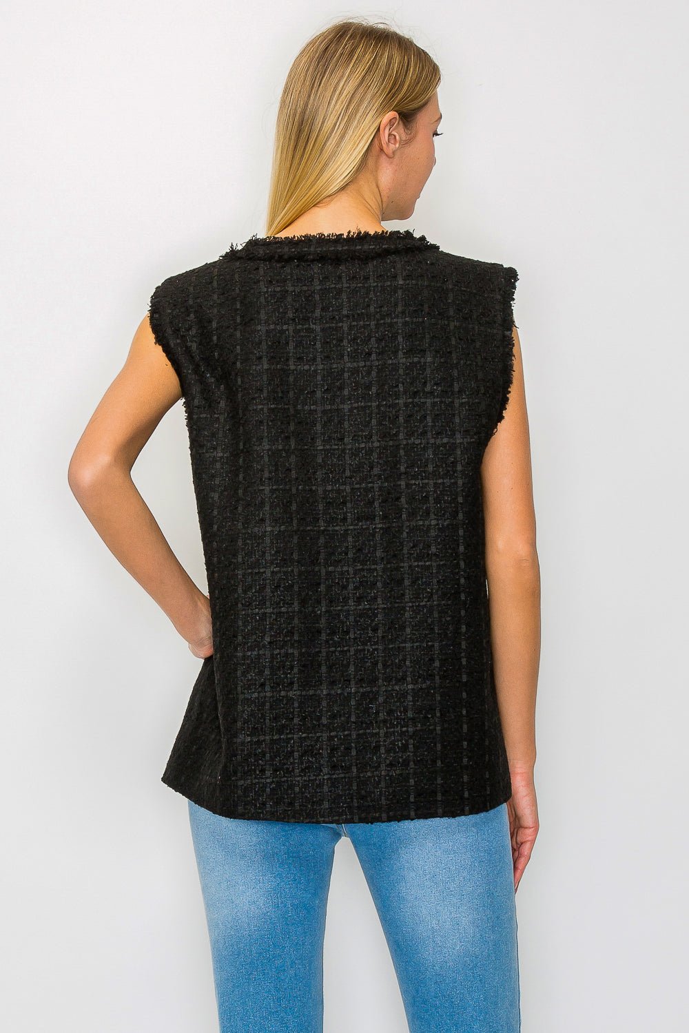 Jennifer Tweed Vest with Flowers - JOH APPAREL - Banebrook Collections