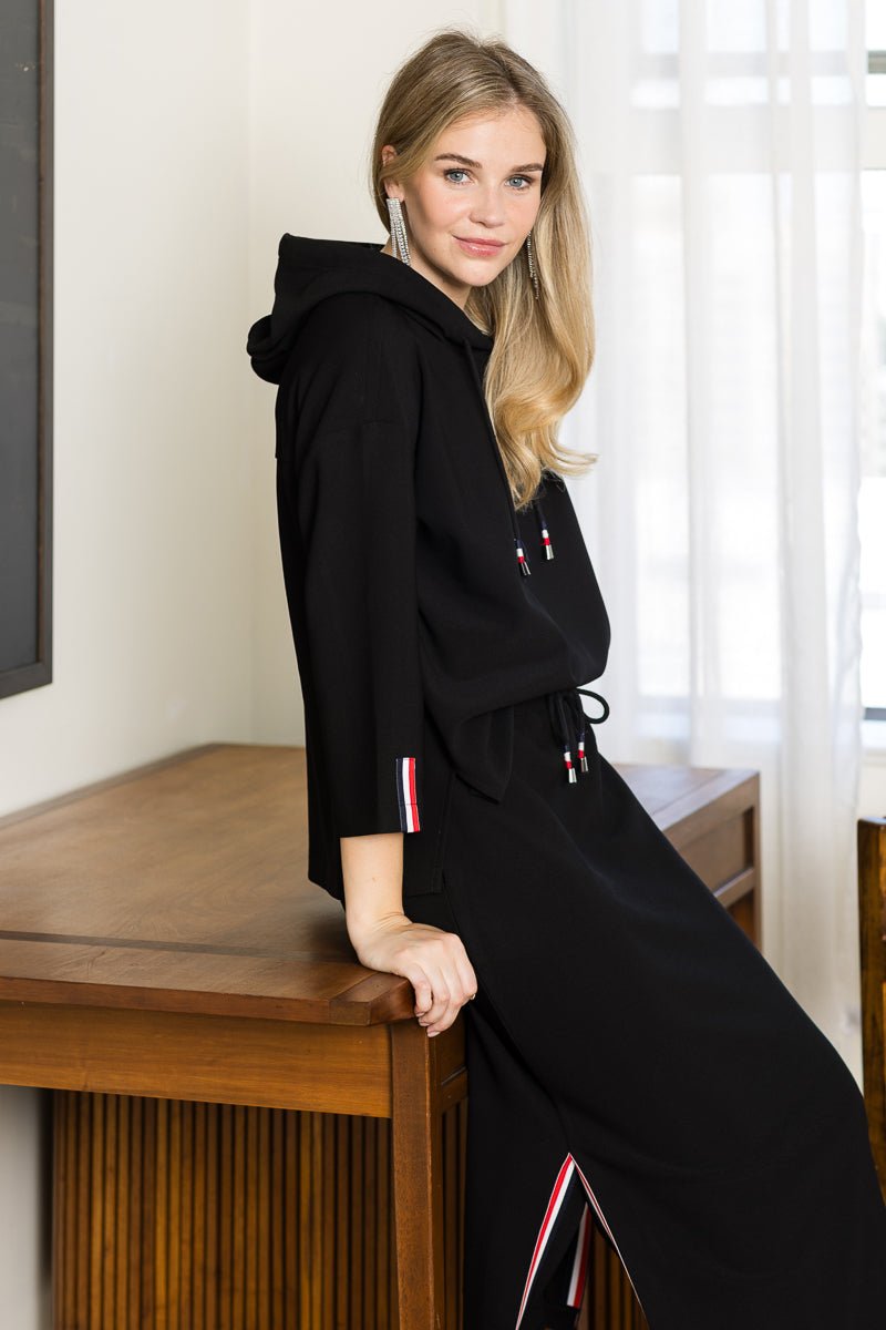 Kassie Crepe Knit Skirt with Contrast Stripes - JOH APPAREL - Banebrook Collections