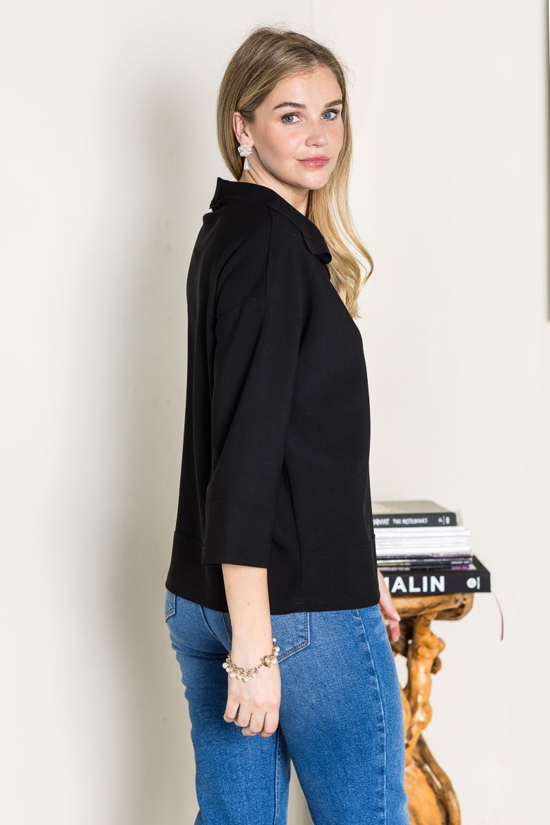 Kourtney Crepe Knit Top - JOH APPAREL - Banebrook Collections