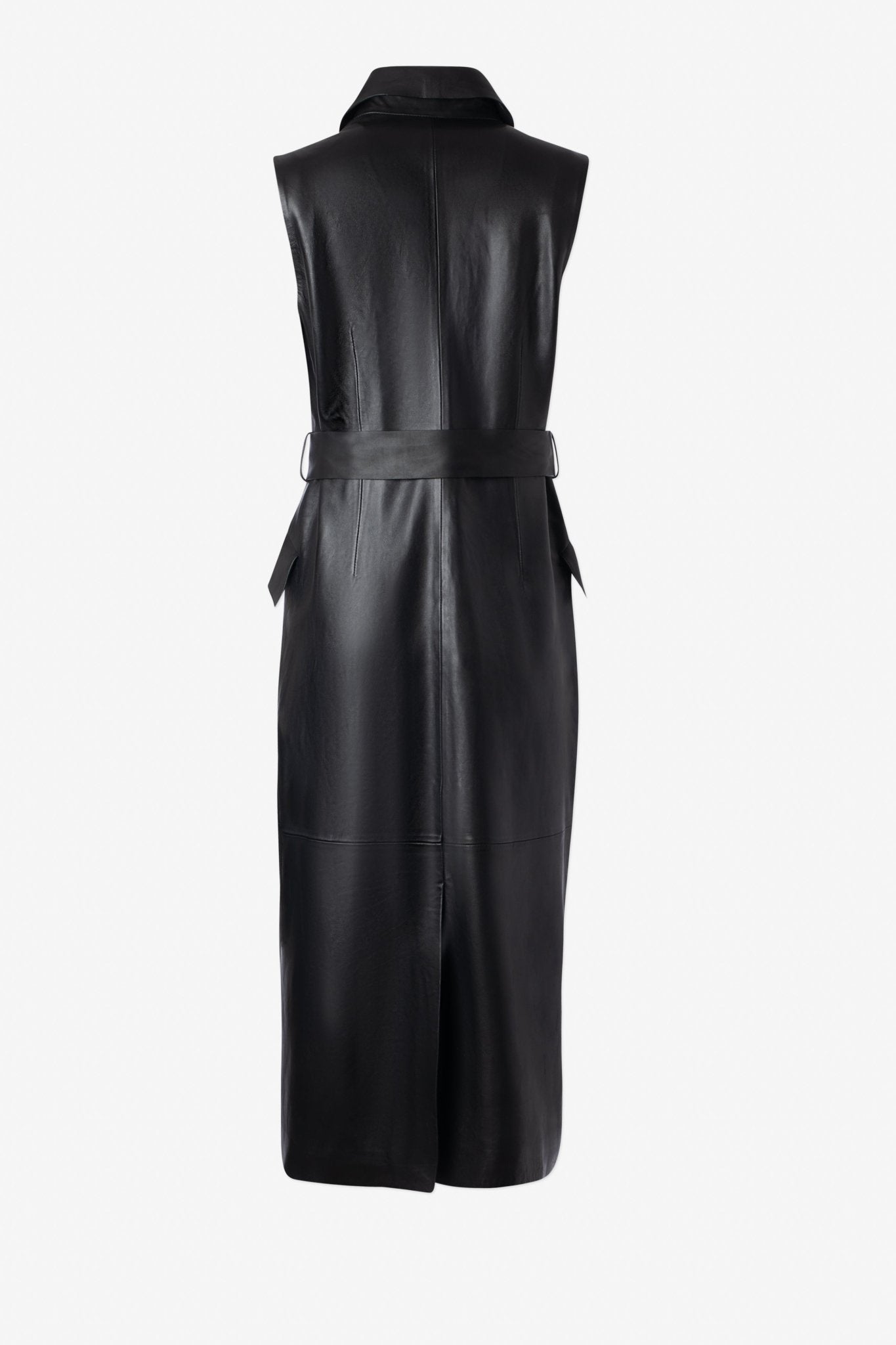 Leather Sleeveless Dress With Belt - IRIS SETLAKWE - Banebrook Collections