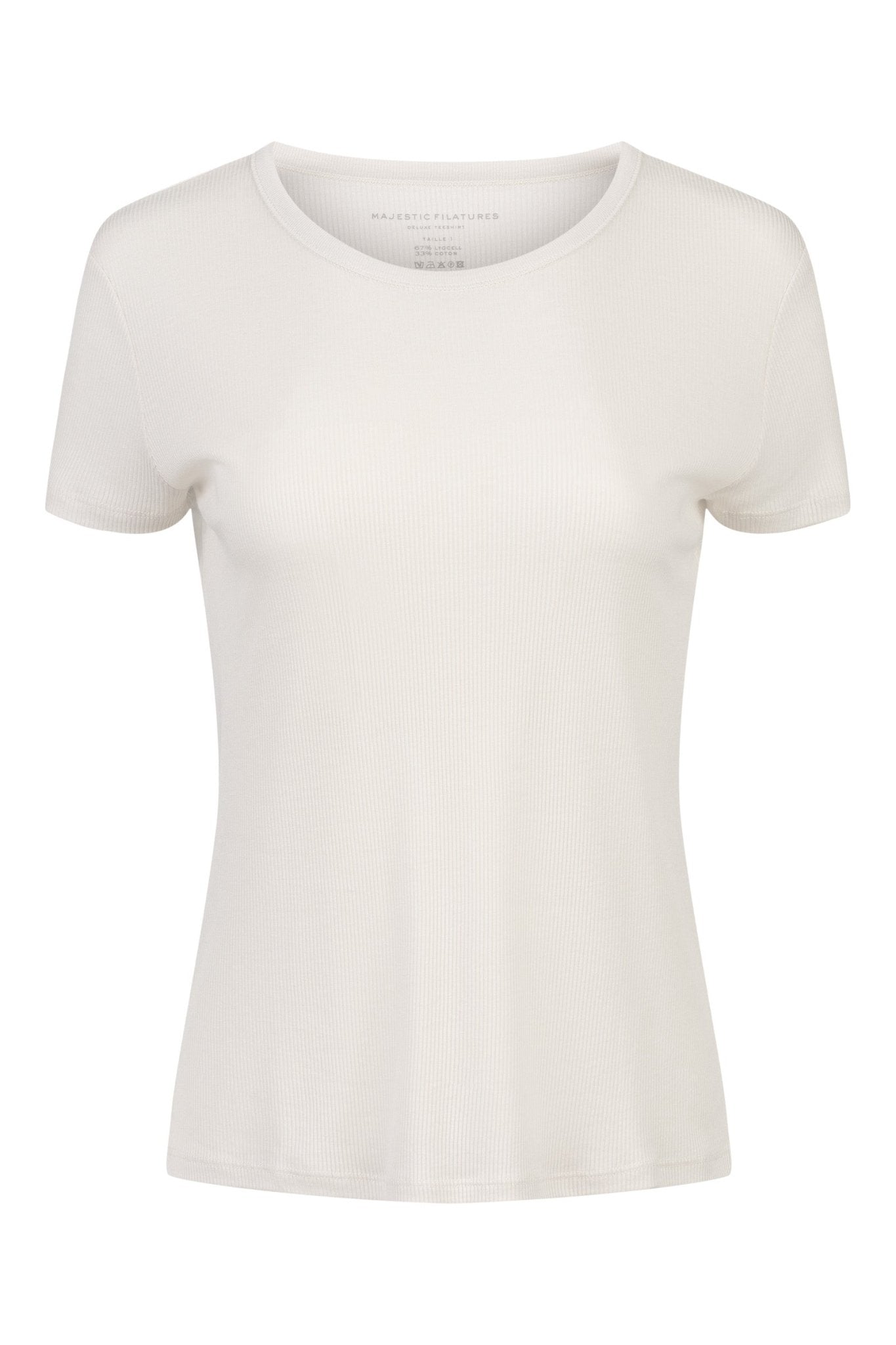 Lyocell Cotton Baby Rib Short Sleeve Crewneck T-Shirt - MAJESTIC FILATURES - Banebrook Collections