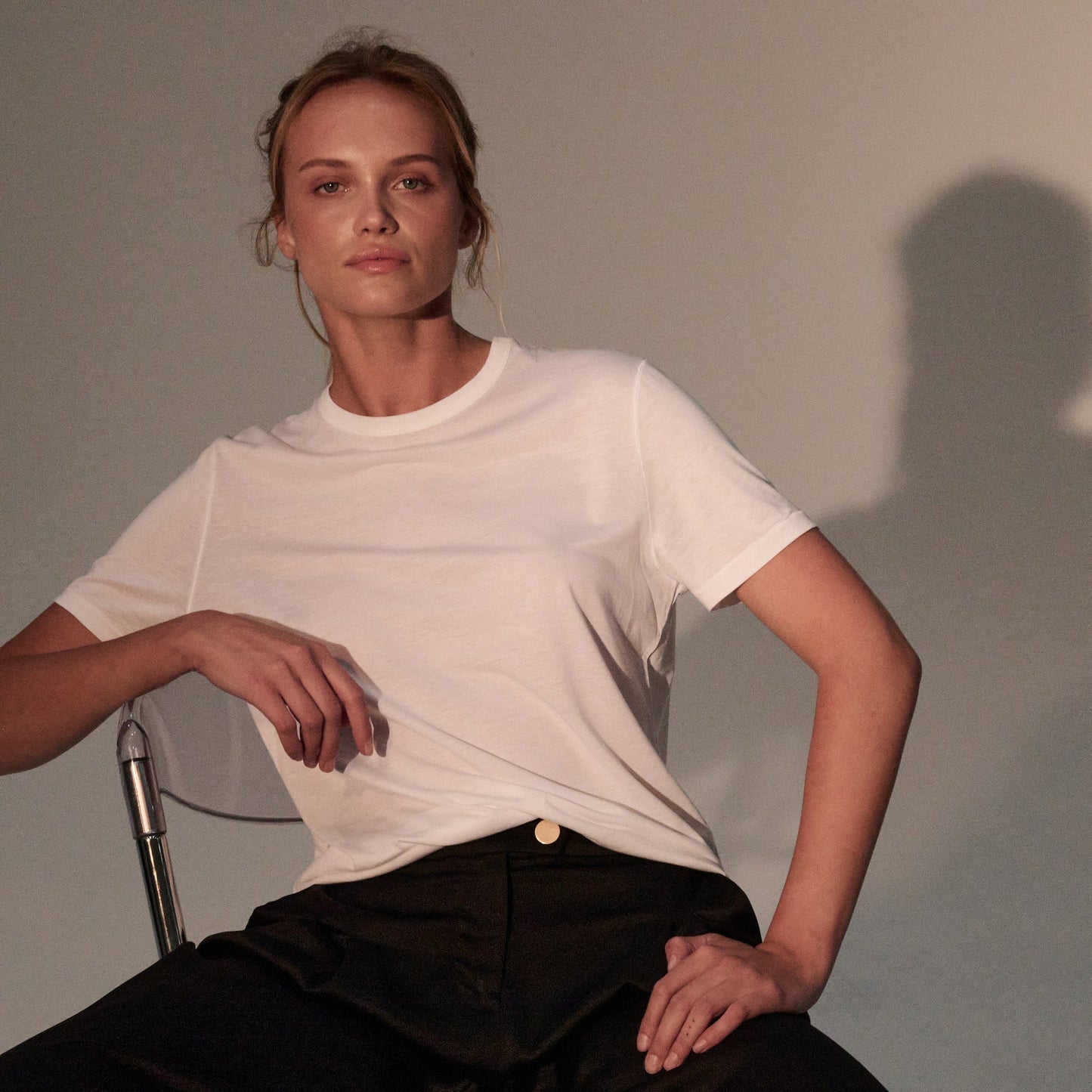 Lyocell Cotton Short Sleeve Semi Relaxed Crewneck T-Shirt - MAJESTIC FILATURES - Banebrook Collections