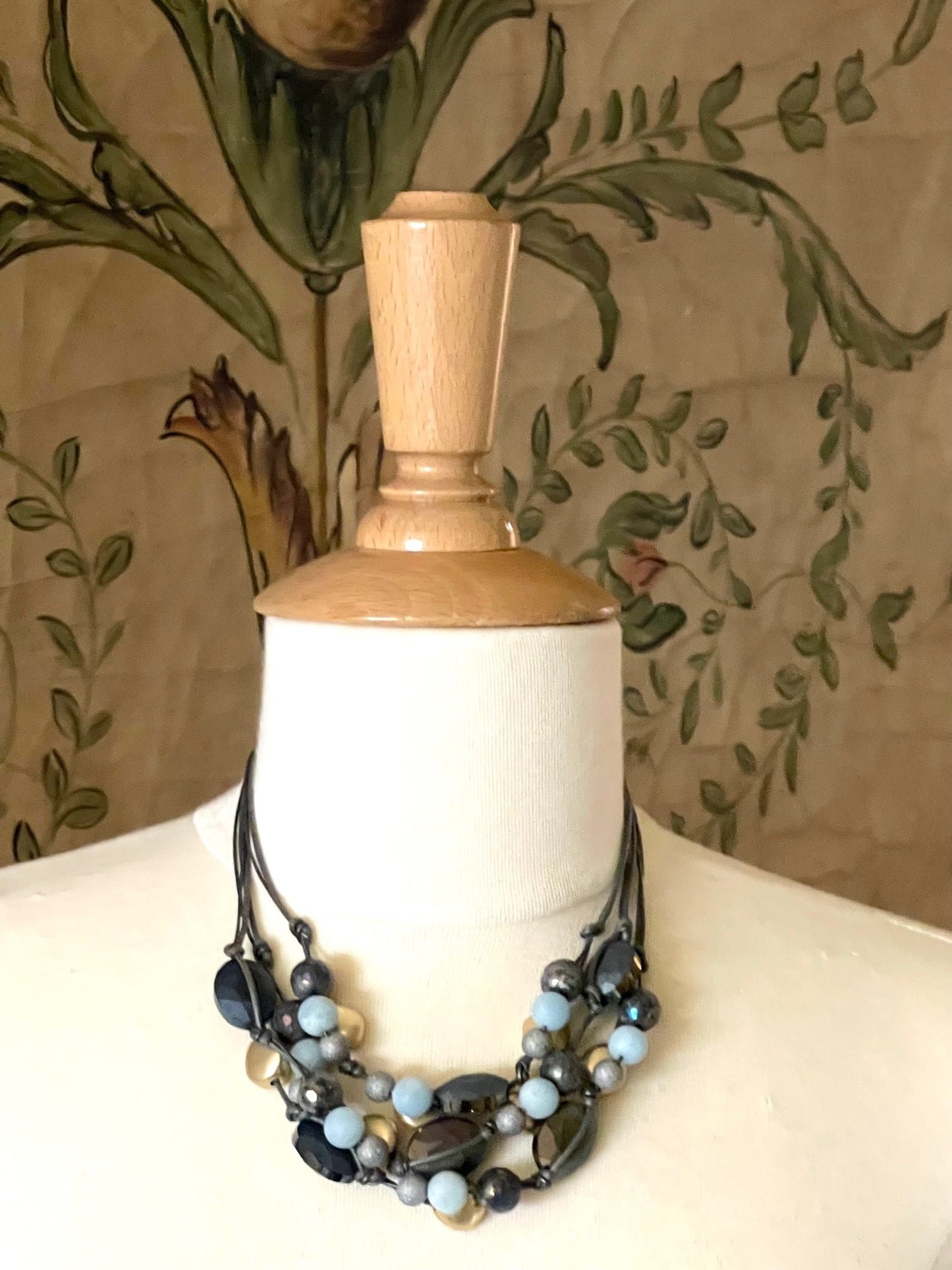 Matte Gray Crystal And Matte Aquamarine Torsade - DEBORAH GRIVAS - Banebrook Collections